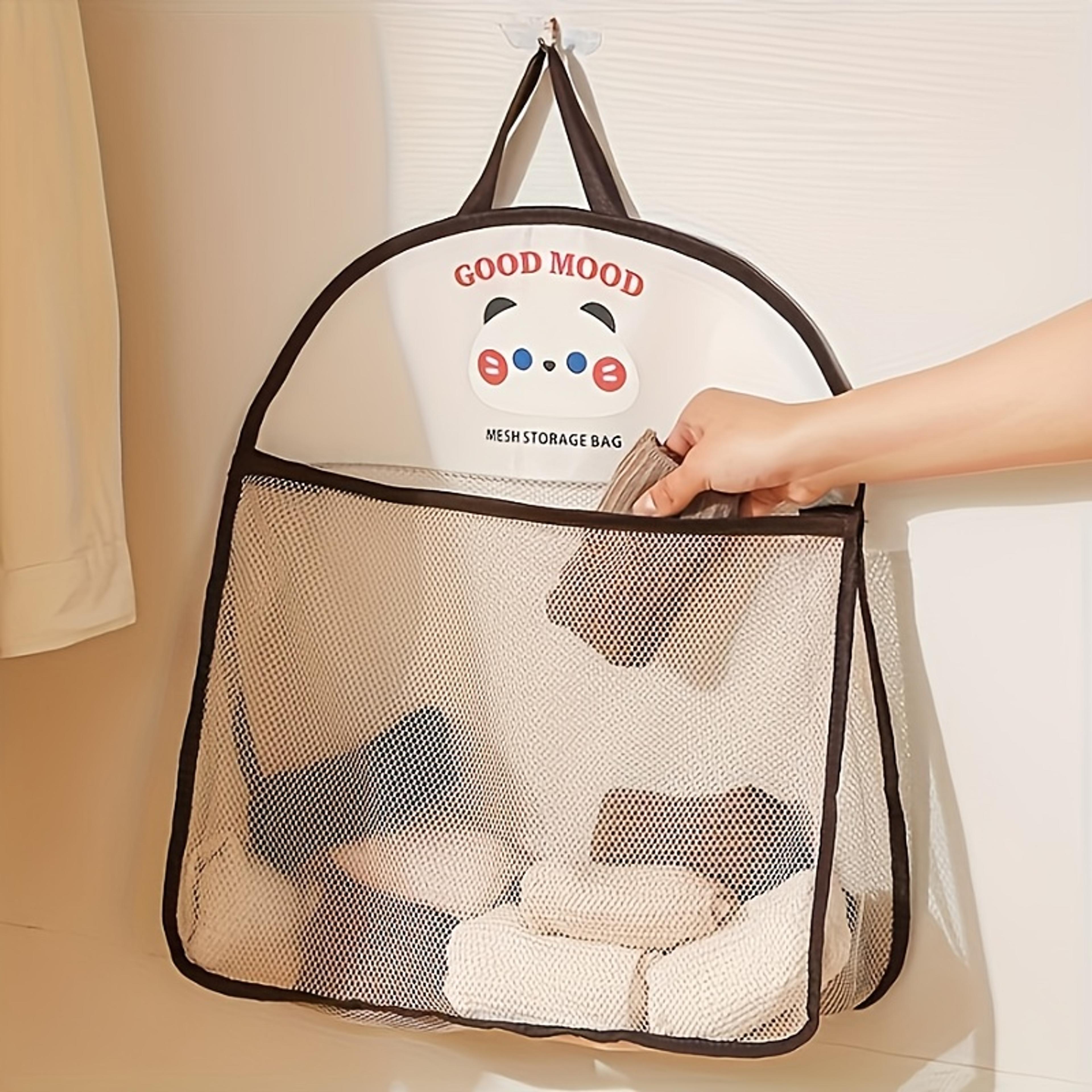 wall mounted hanging mesh storage bag for underwear socks and bathroom organization