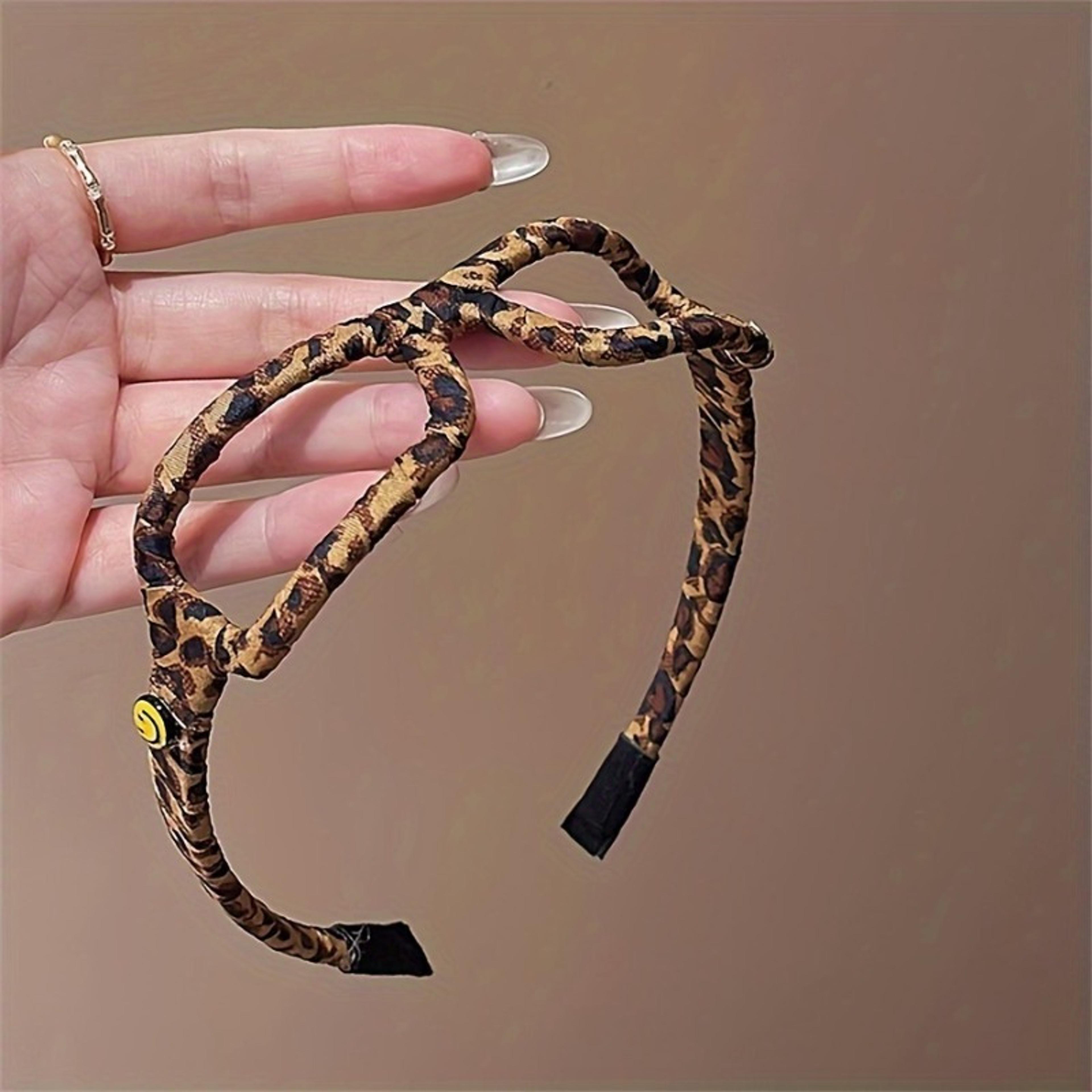 korean leopard print headband for women stylish fashion hair accessory with glasses design