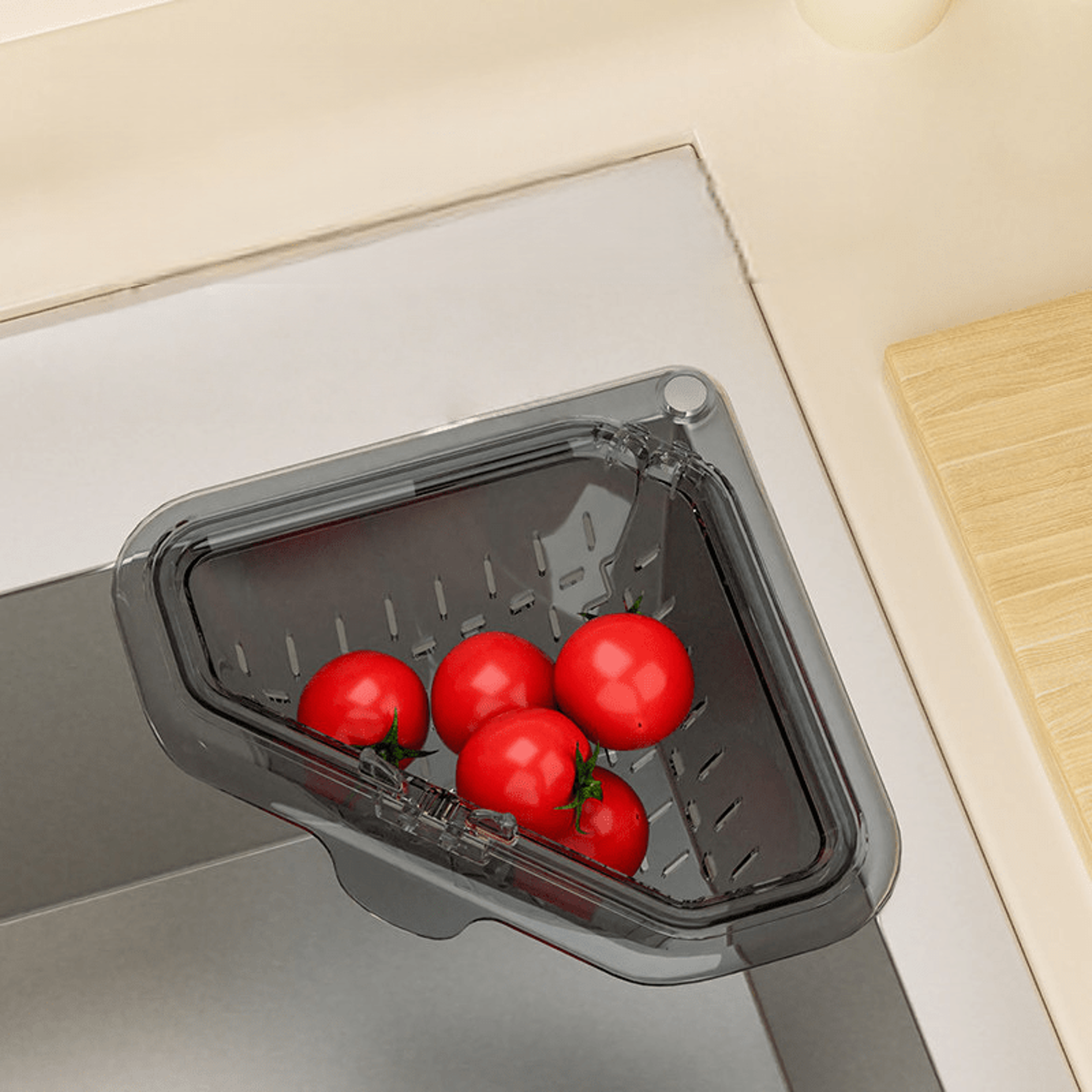magnetic suction sink drain basket food scrap filter rack kitchen organizer