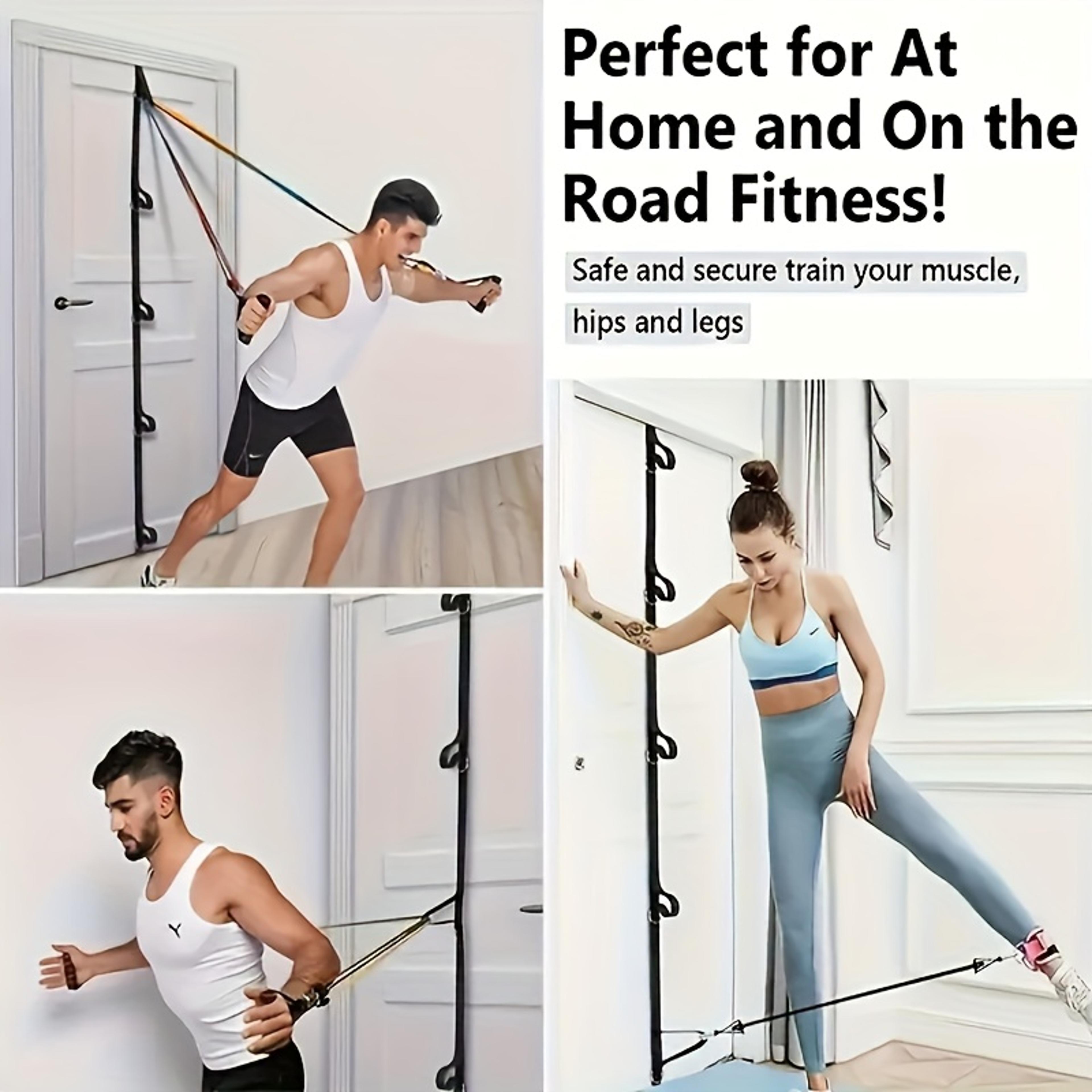 heavy duty suspension trainer system with resistance bands for full body home workouts
