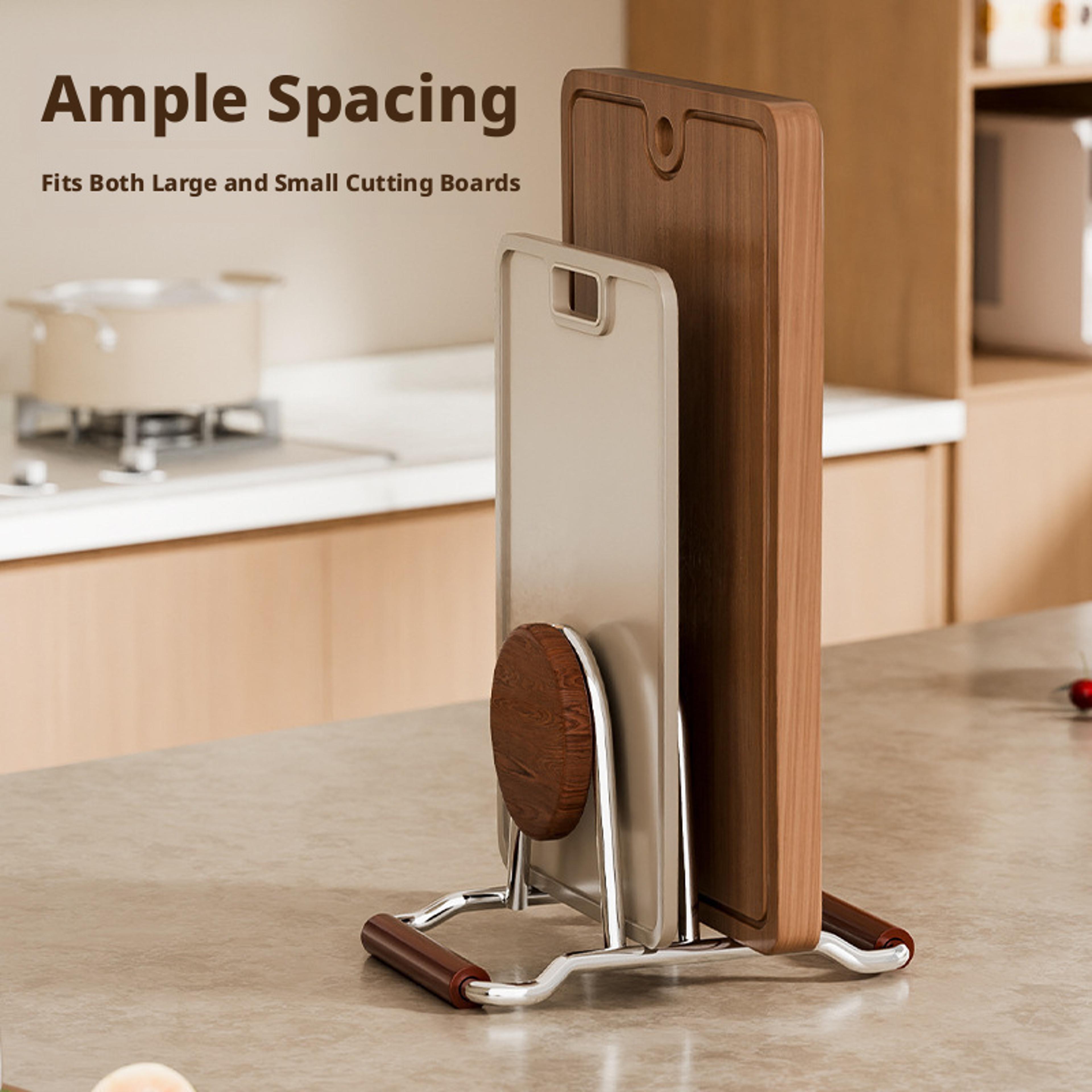 vintage stainless steel cutting board rack chopping board storage organizer for kitchen counter