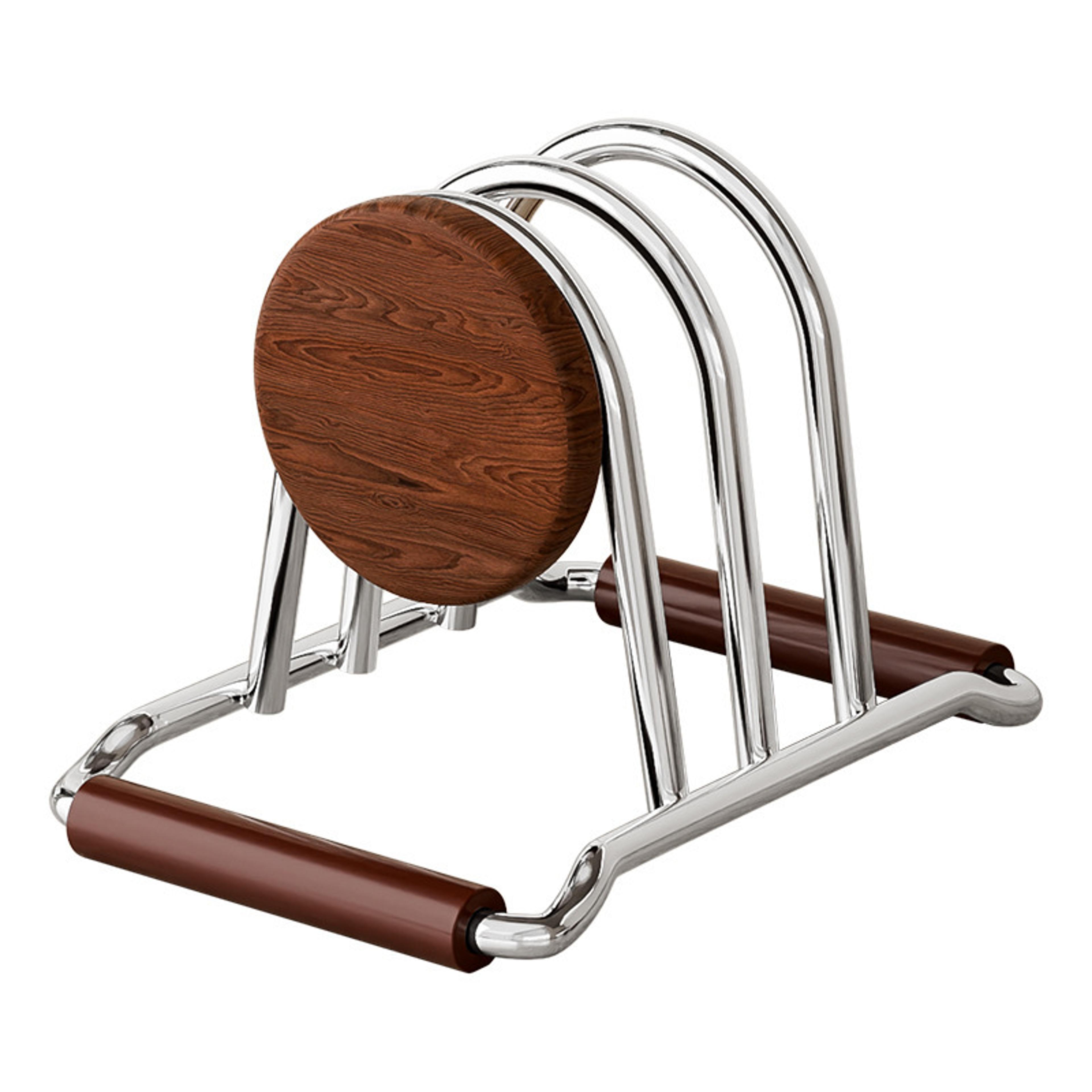 vintage stainless steel cutting board rack and pot lid organizer