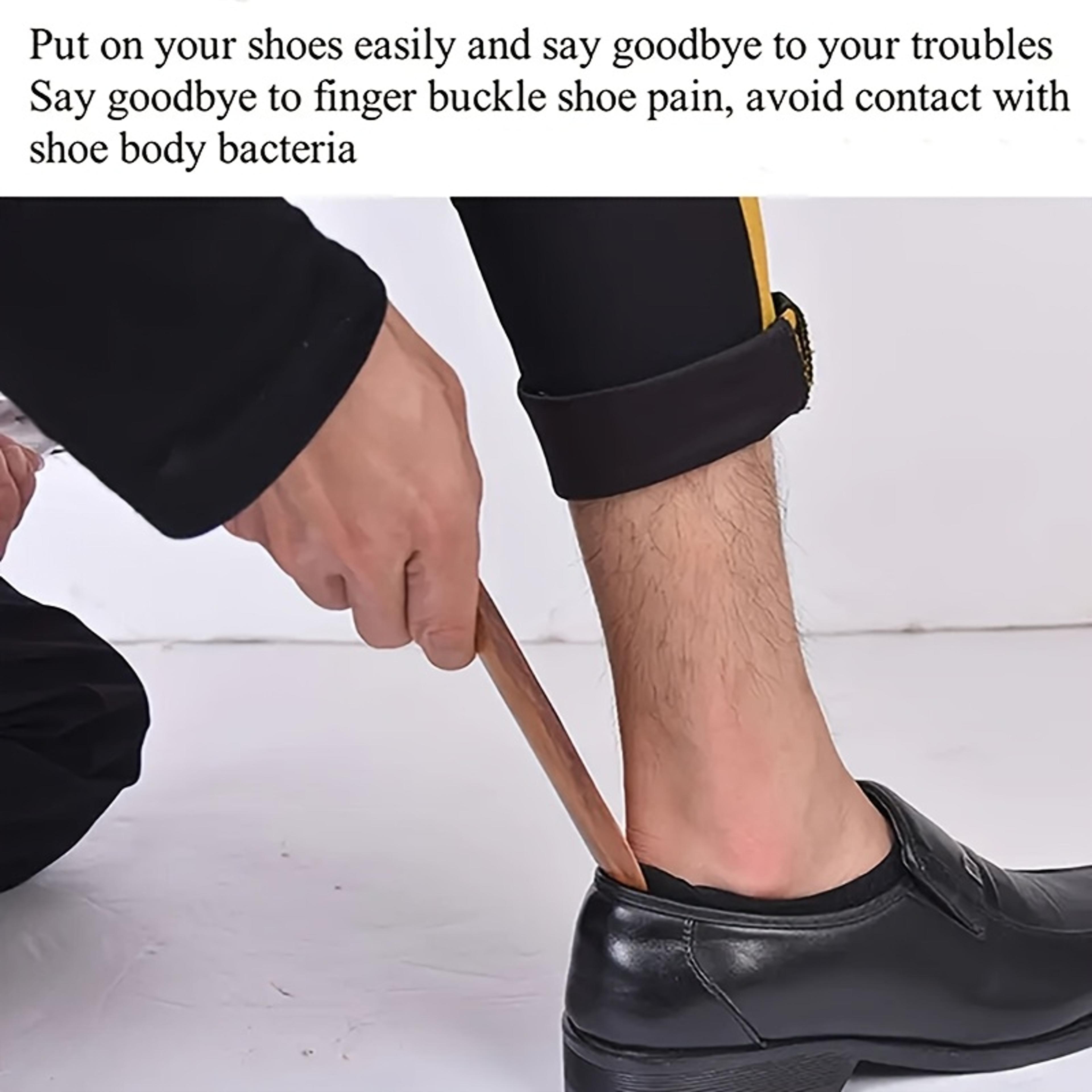 wooden shoe horn for easy slip on comfort long handle shoe helper tool