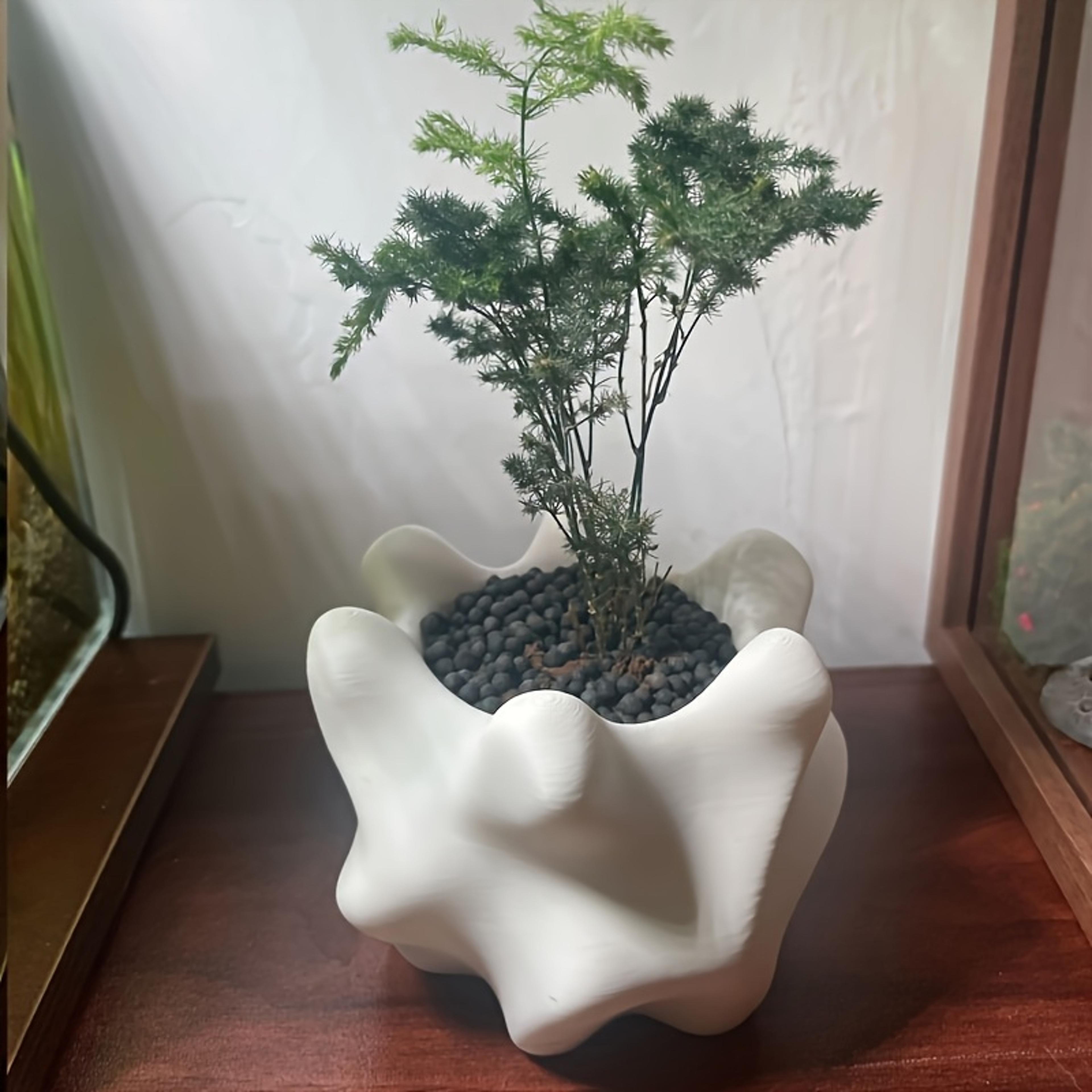 modern geometric planter pot with drainage hole for succulents indoor outdoor decor