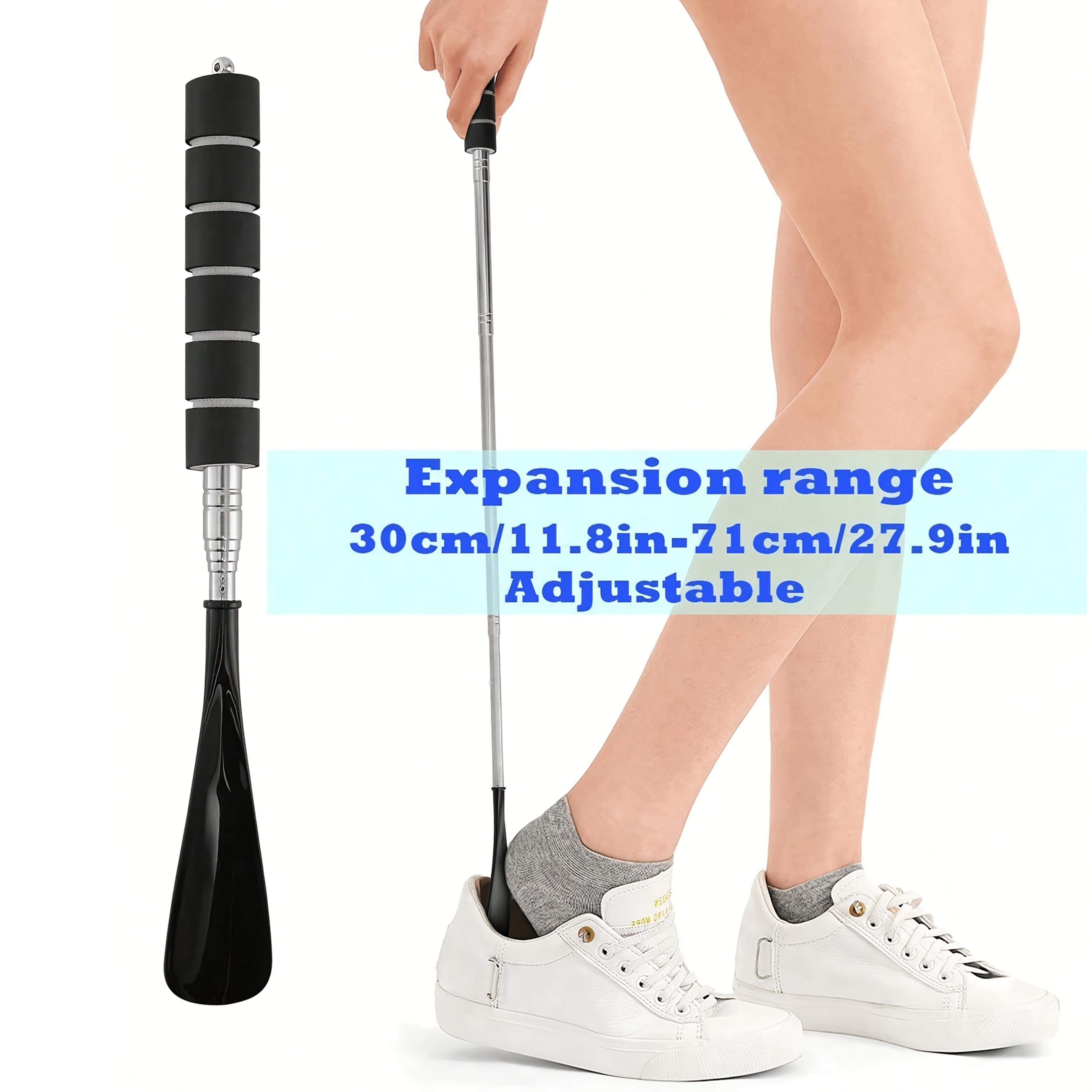 adjustable long handle shoe horn for easy slip on shoes