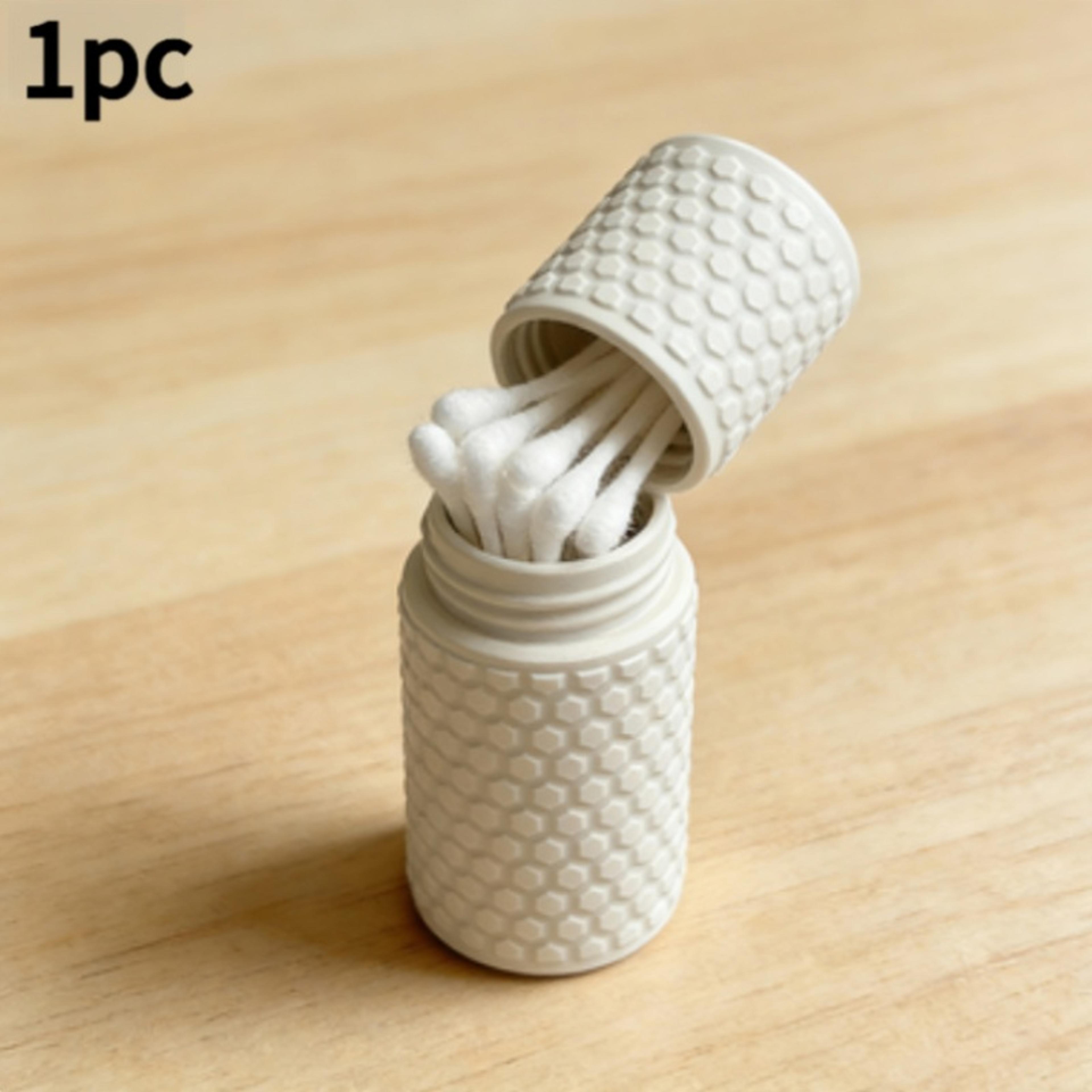 printed mini cotton swab storage box space saving bathroom organizer
