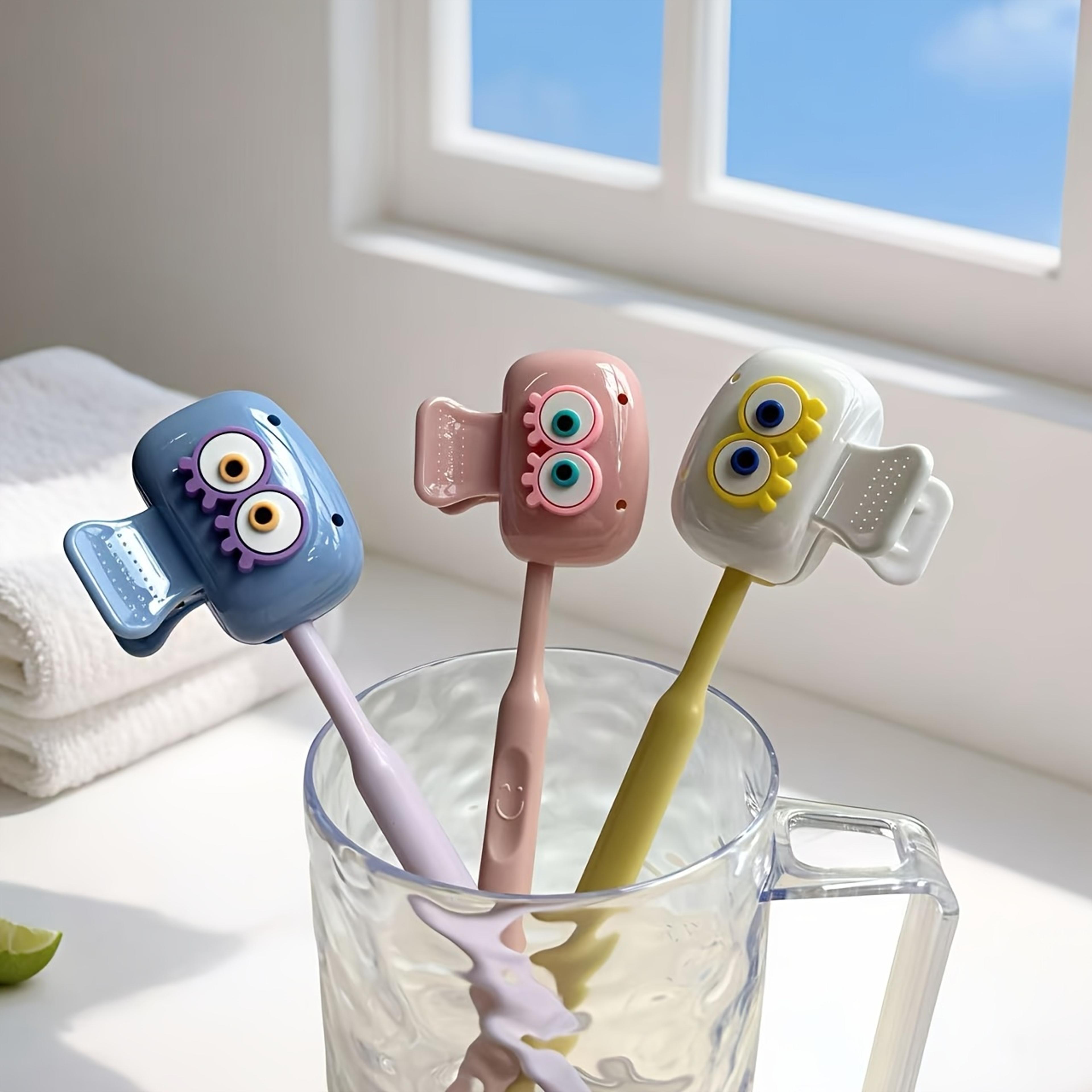 dopamine color eye shaped toothbrush holder case set