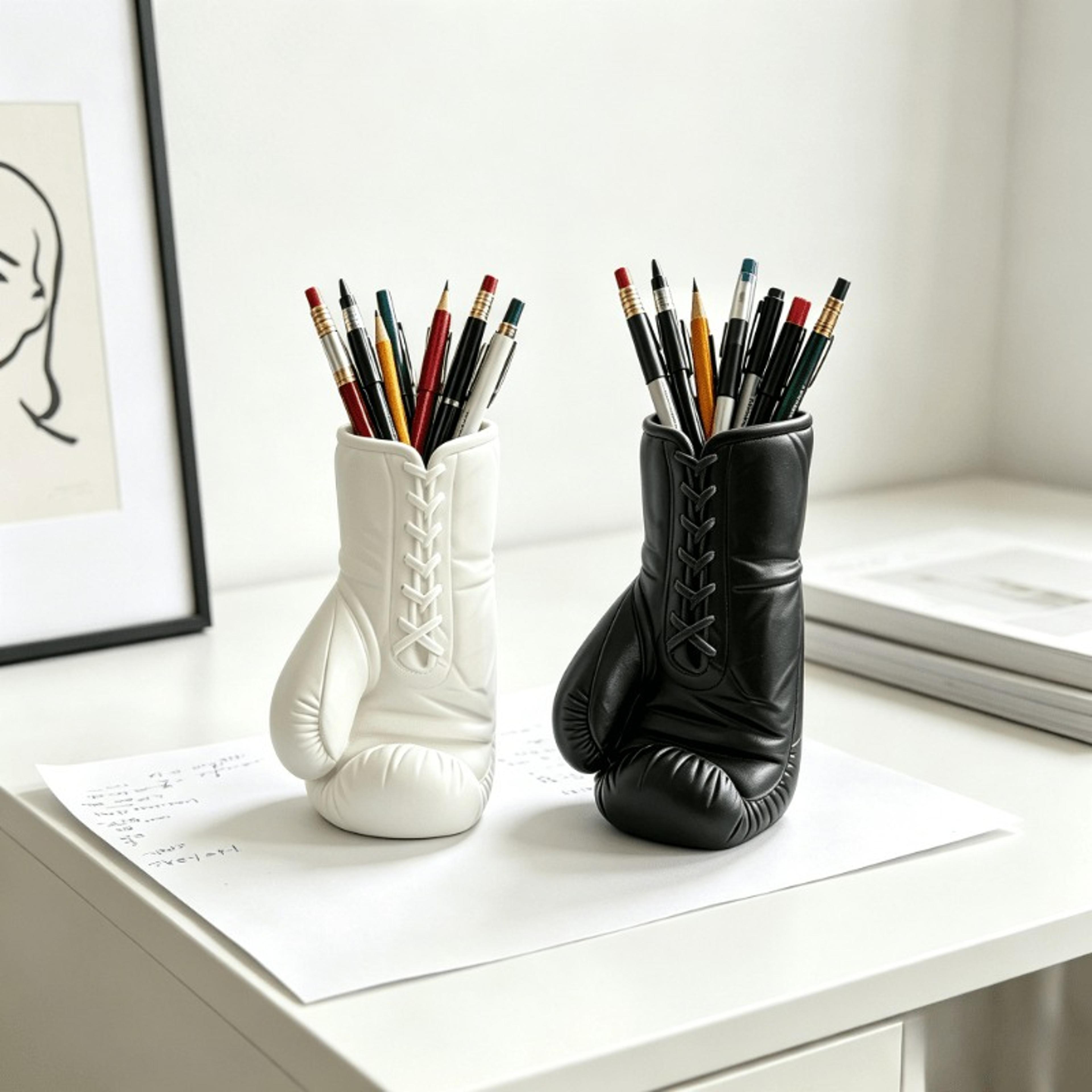 boxing glove shape pencil case creative pen holder desk organizer for students and office