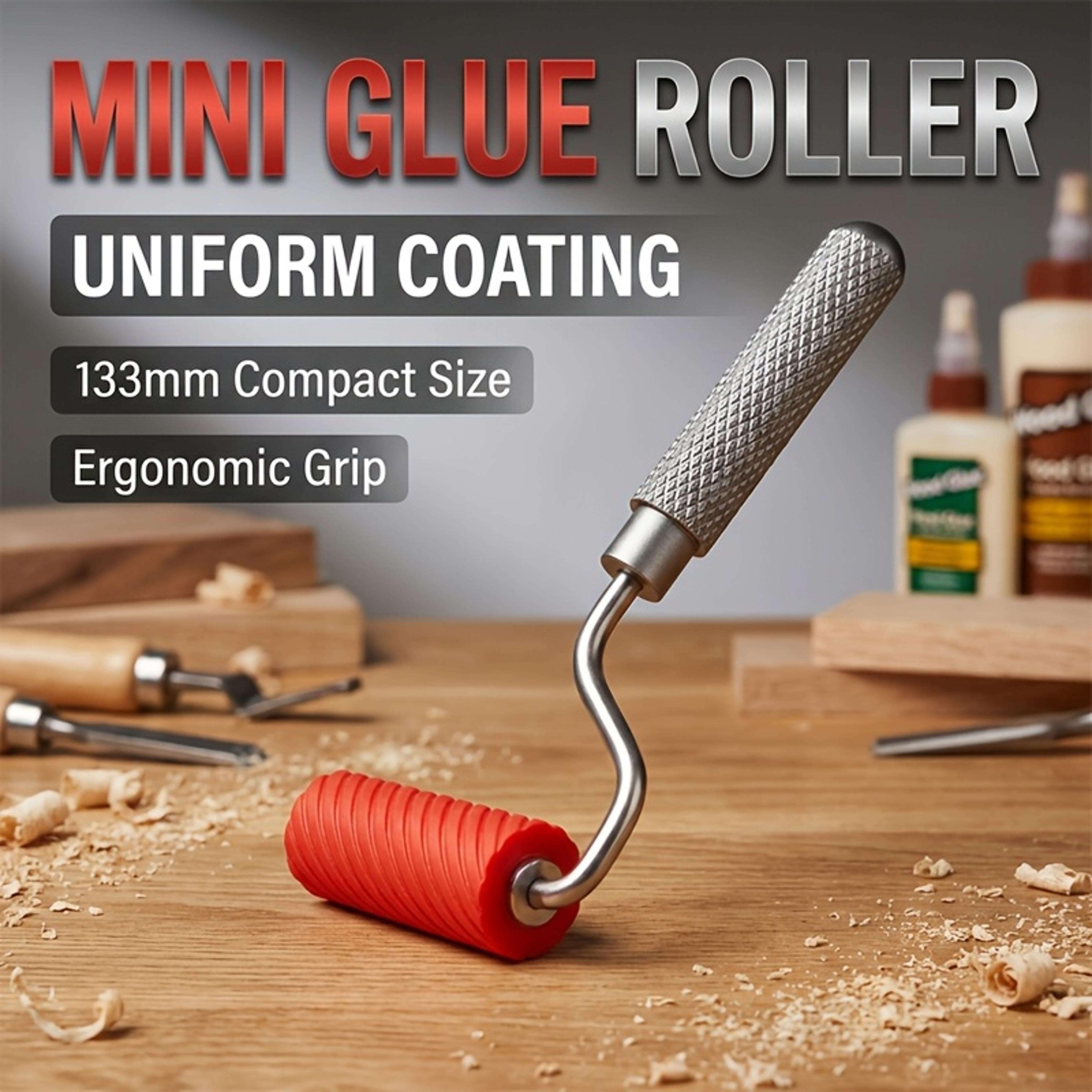 mini glue roller applicator with spiral groove for smooth wood veneer bonding