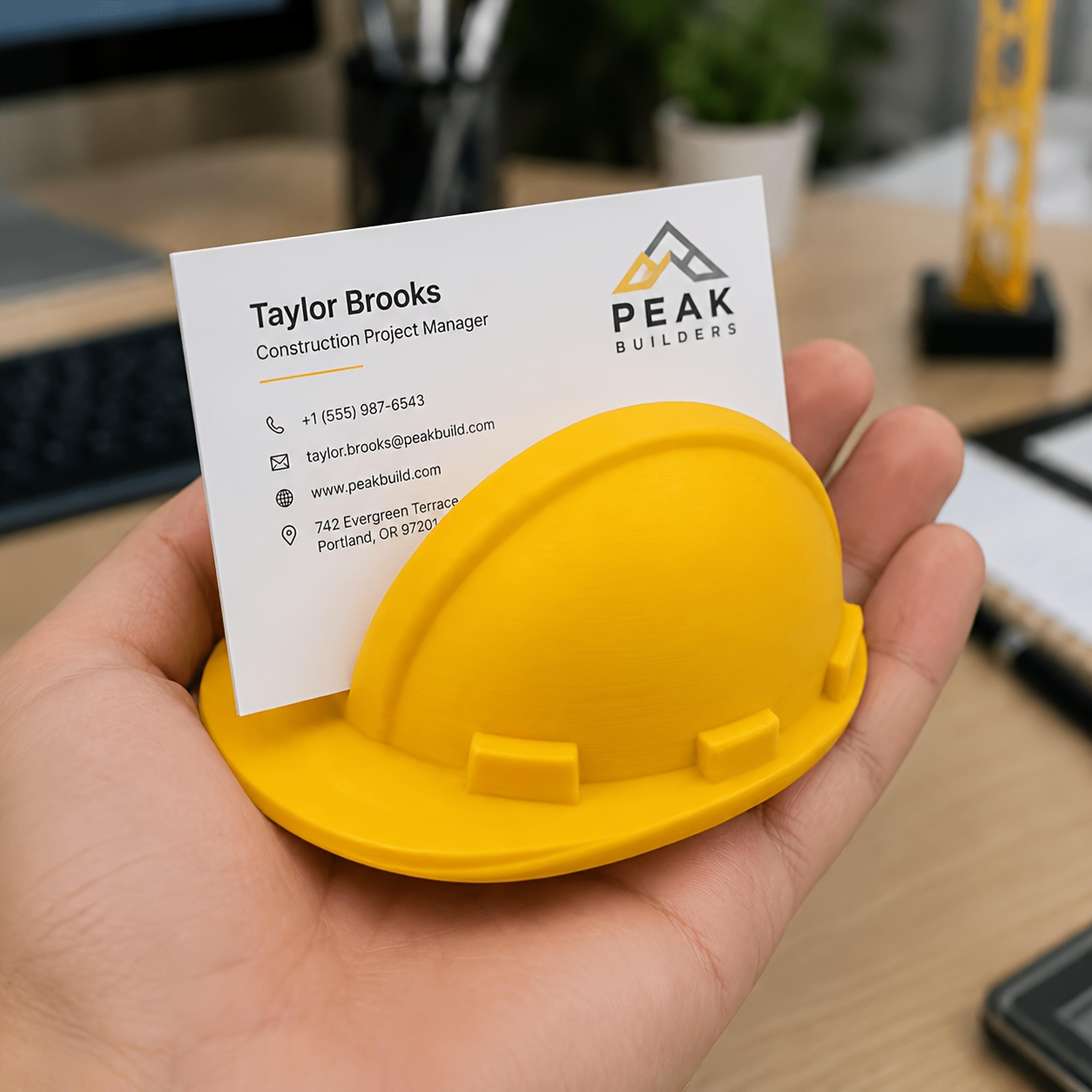 printed hard hat business card holder industrial desk organizer for office decor