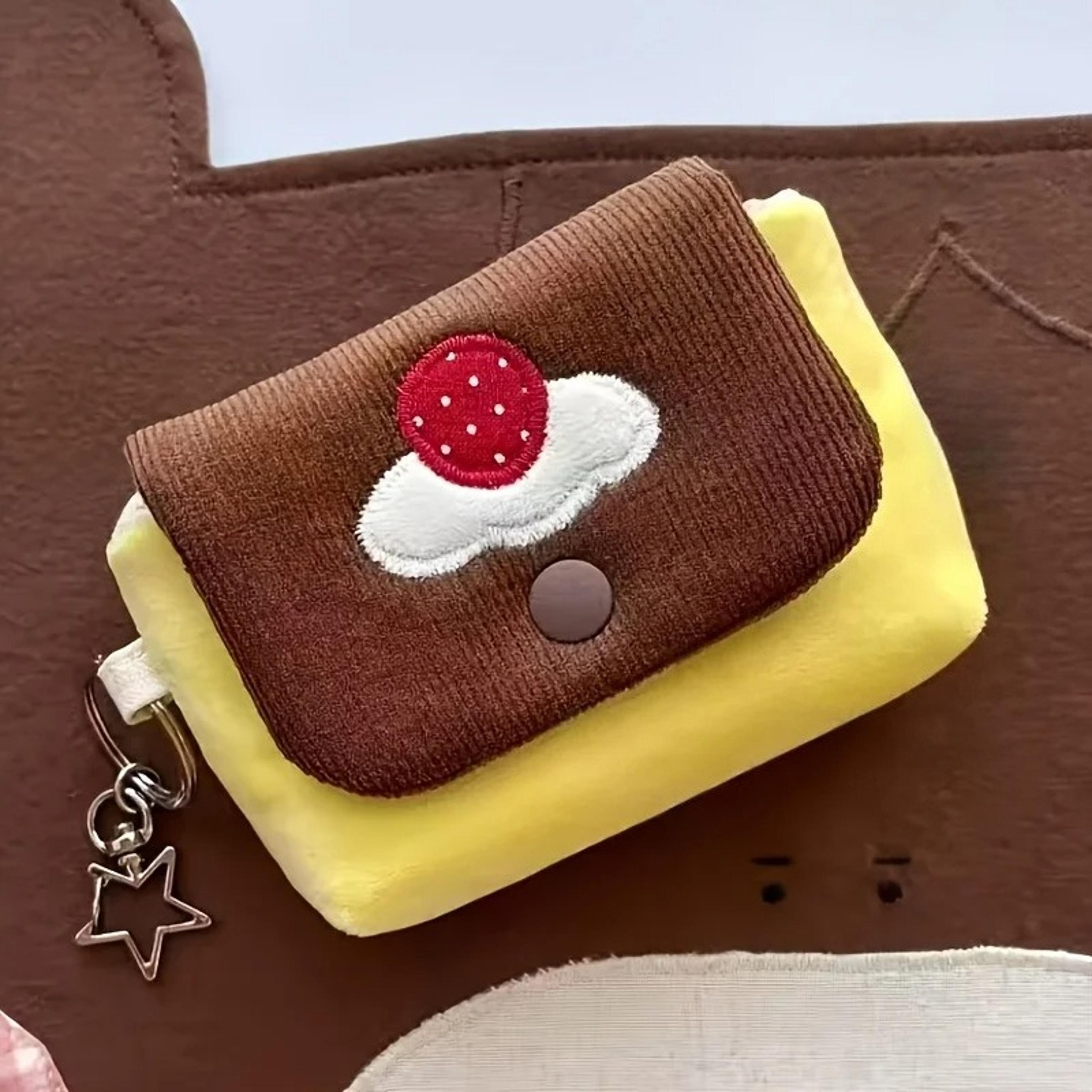fluffy pudding camera case with coin holder for compact ccd cameras