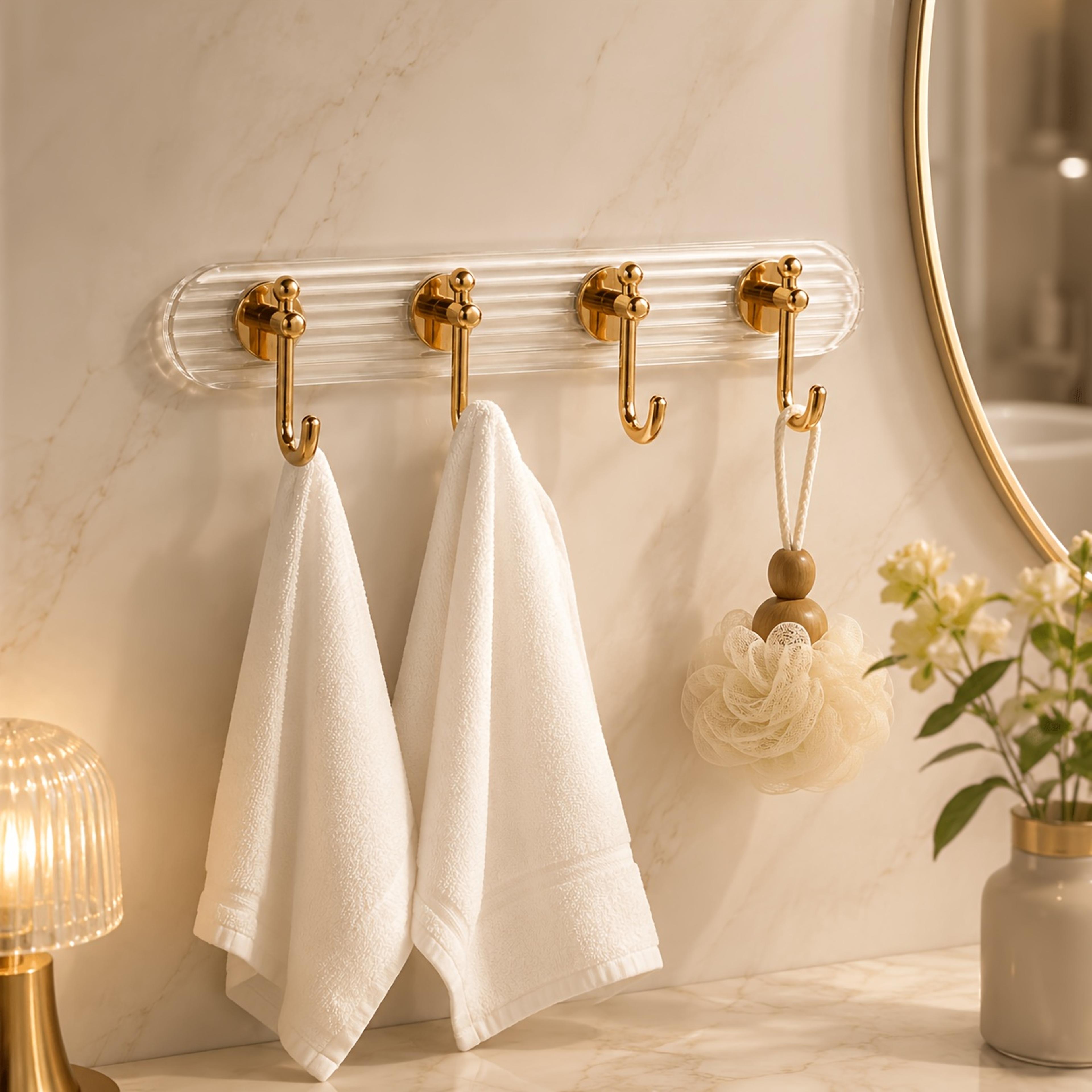 rose gold adhesive wall hook no drill bathroom towel holder organizer