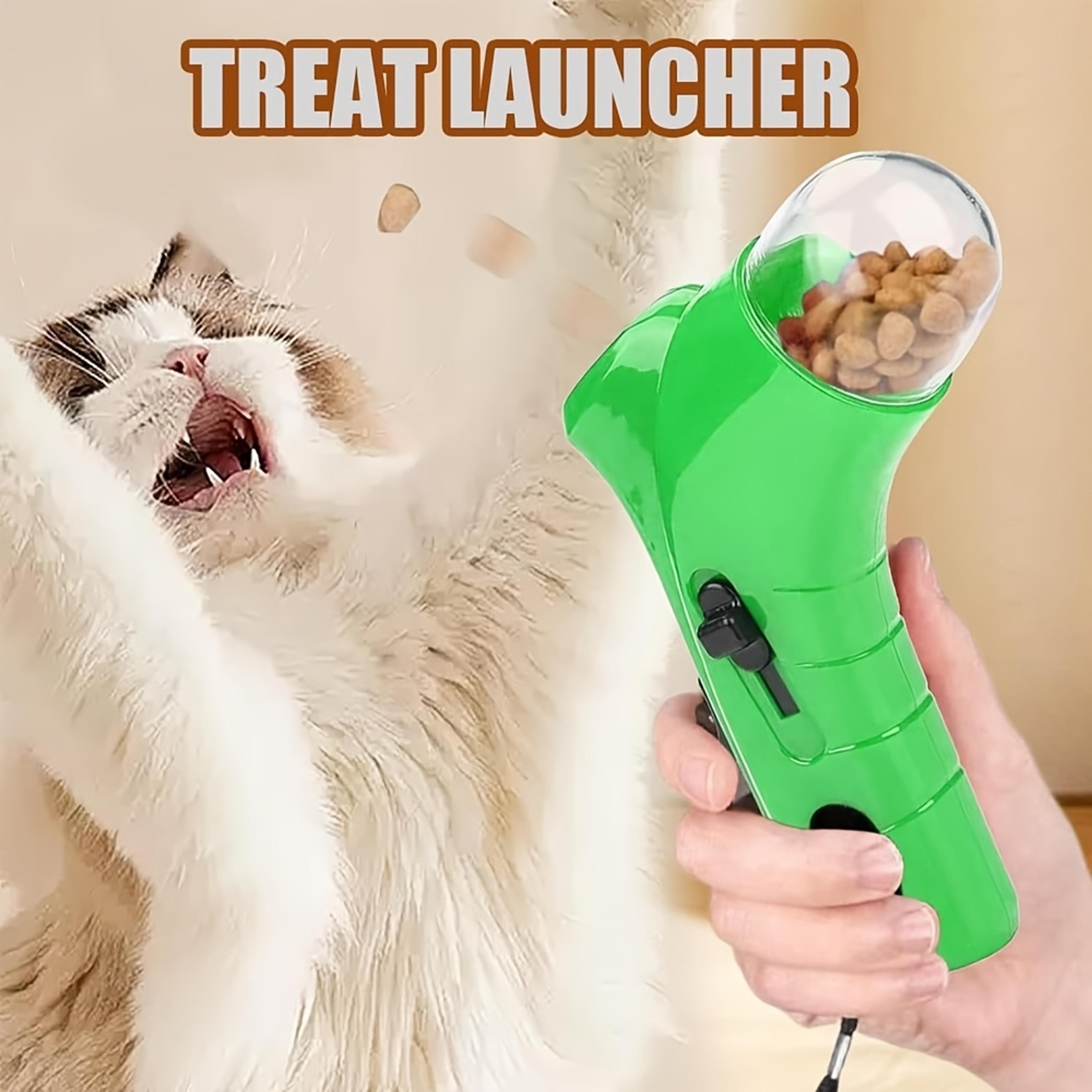 interactive cat treat launcher with food storage container