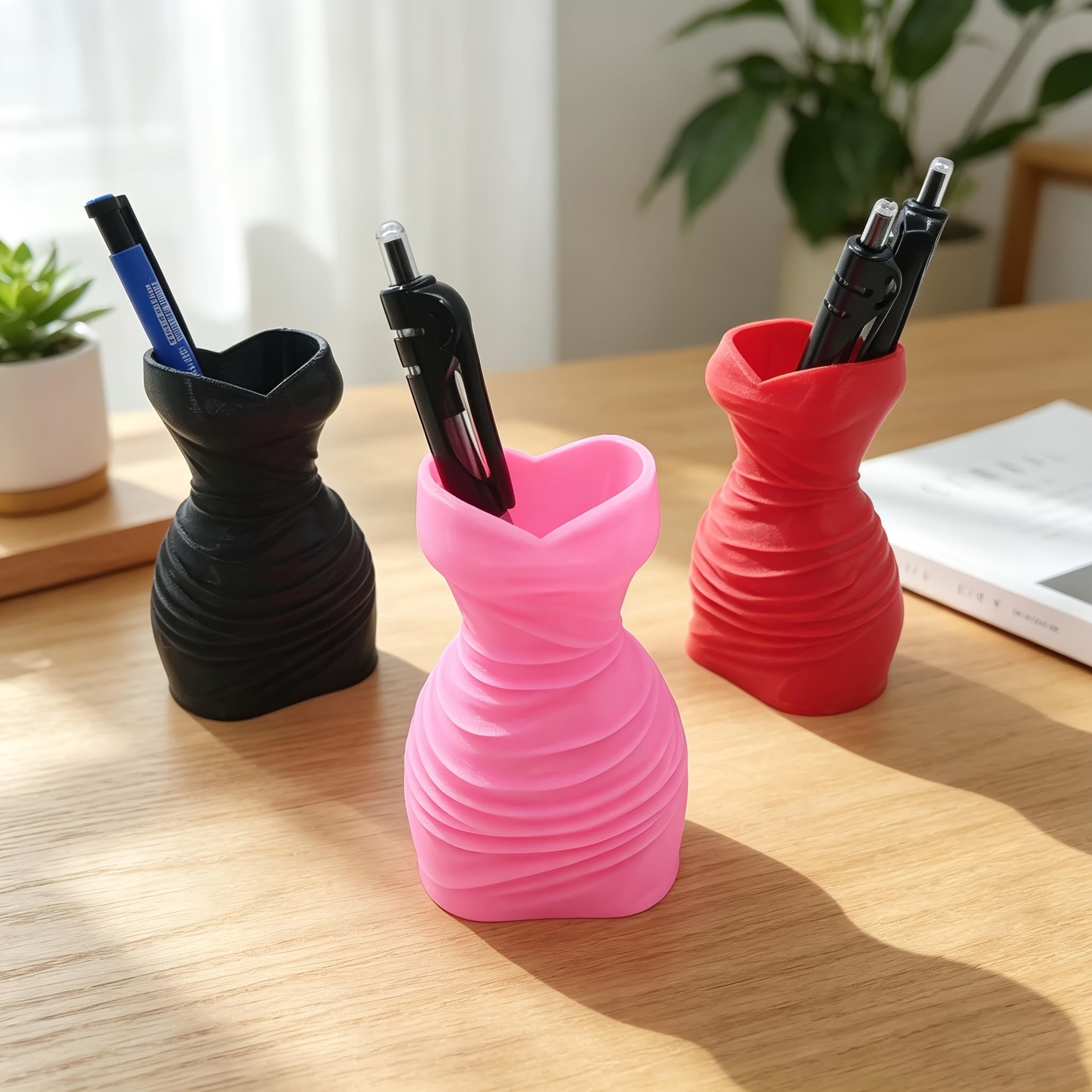 printed pen holder organizer decorative desk organizer makeup brush stand