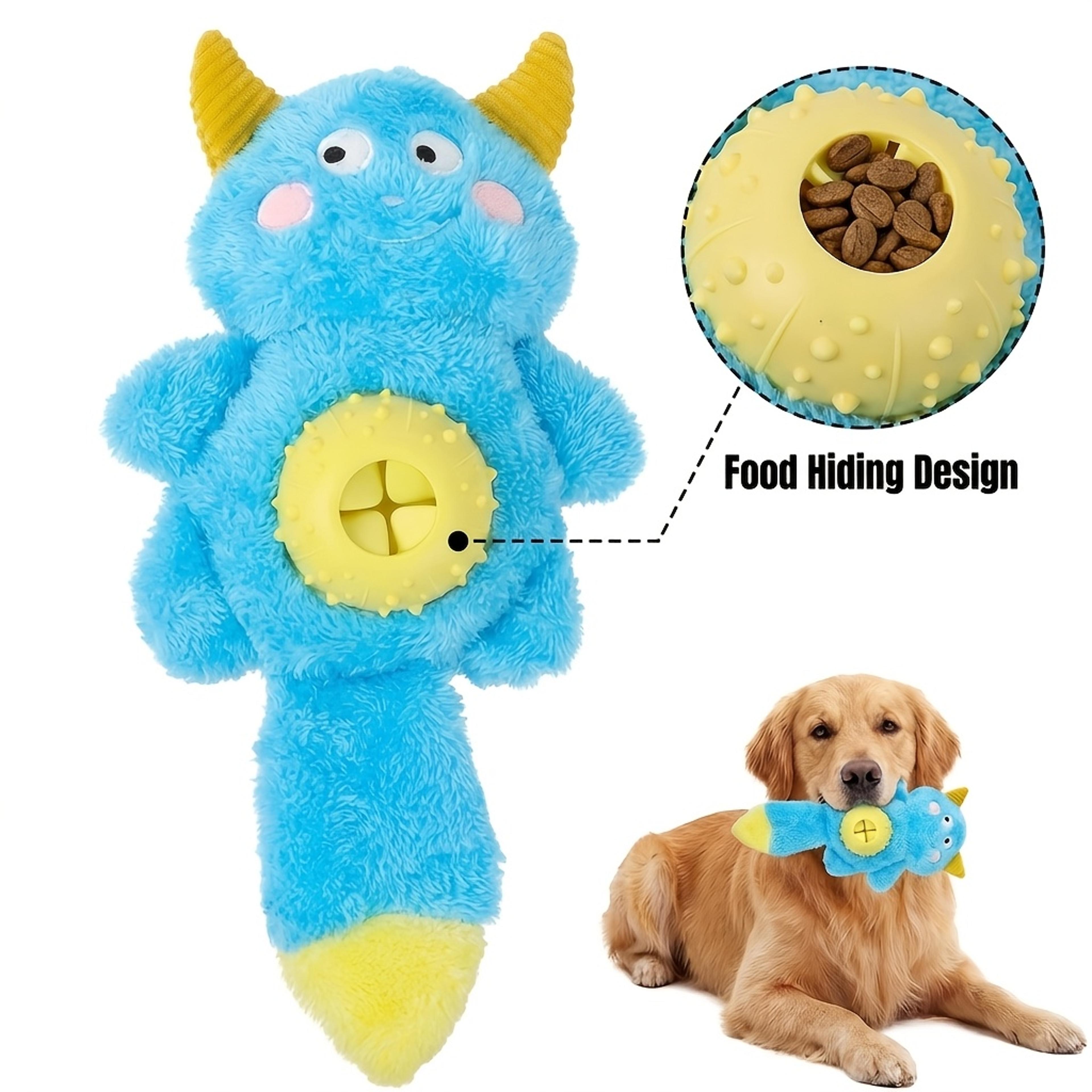 cute monster plush dog toy interactive chew toy with sound and treat dispenser