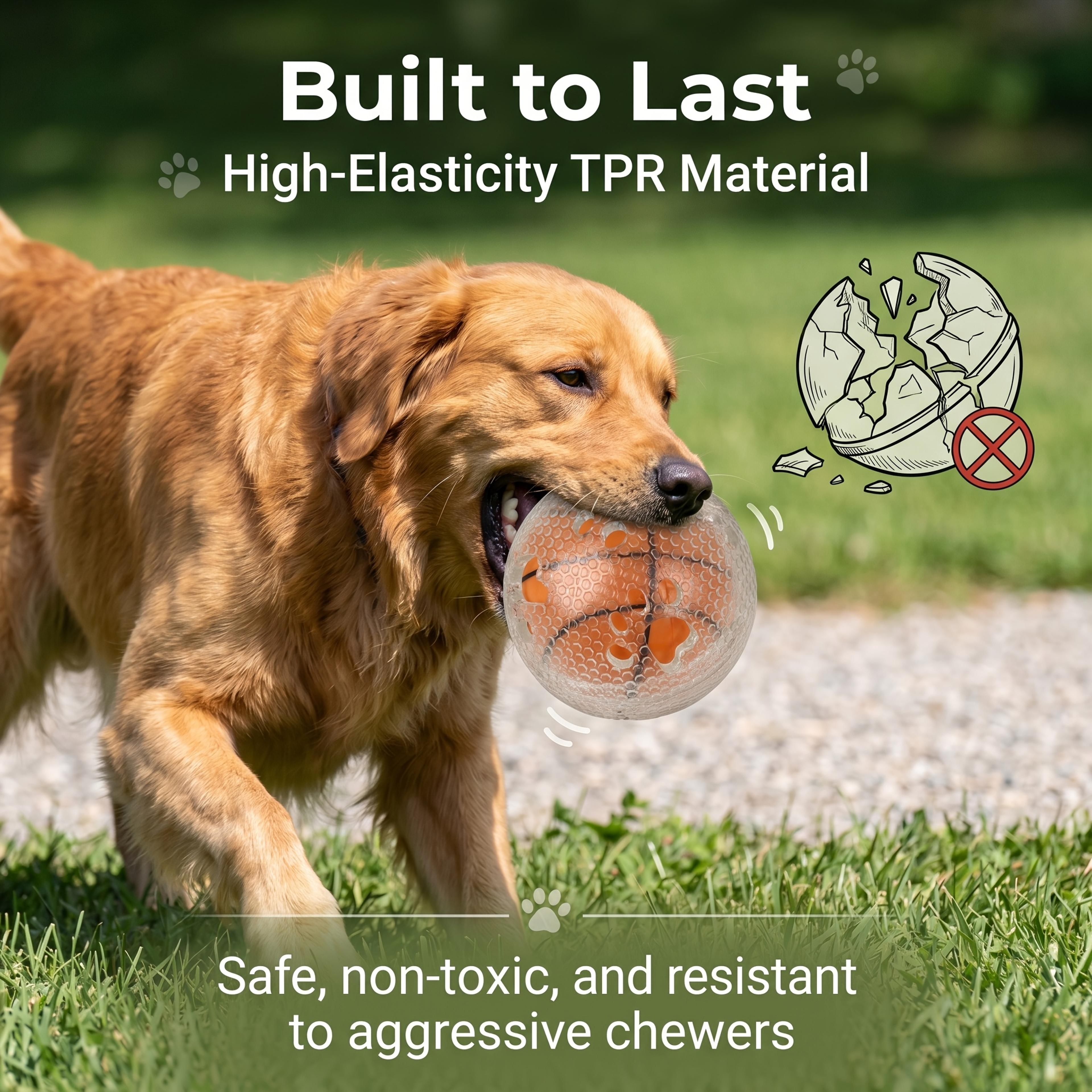 interactive squeaky dog chew ball for dental cleaning and play