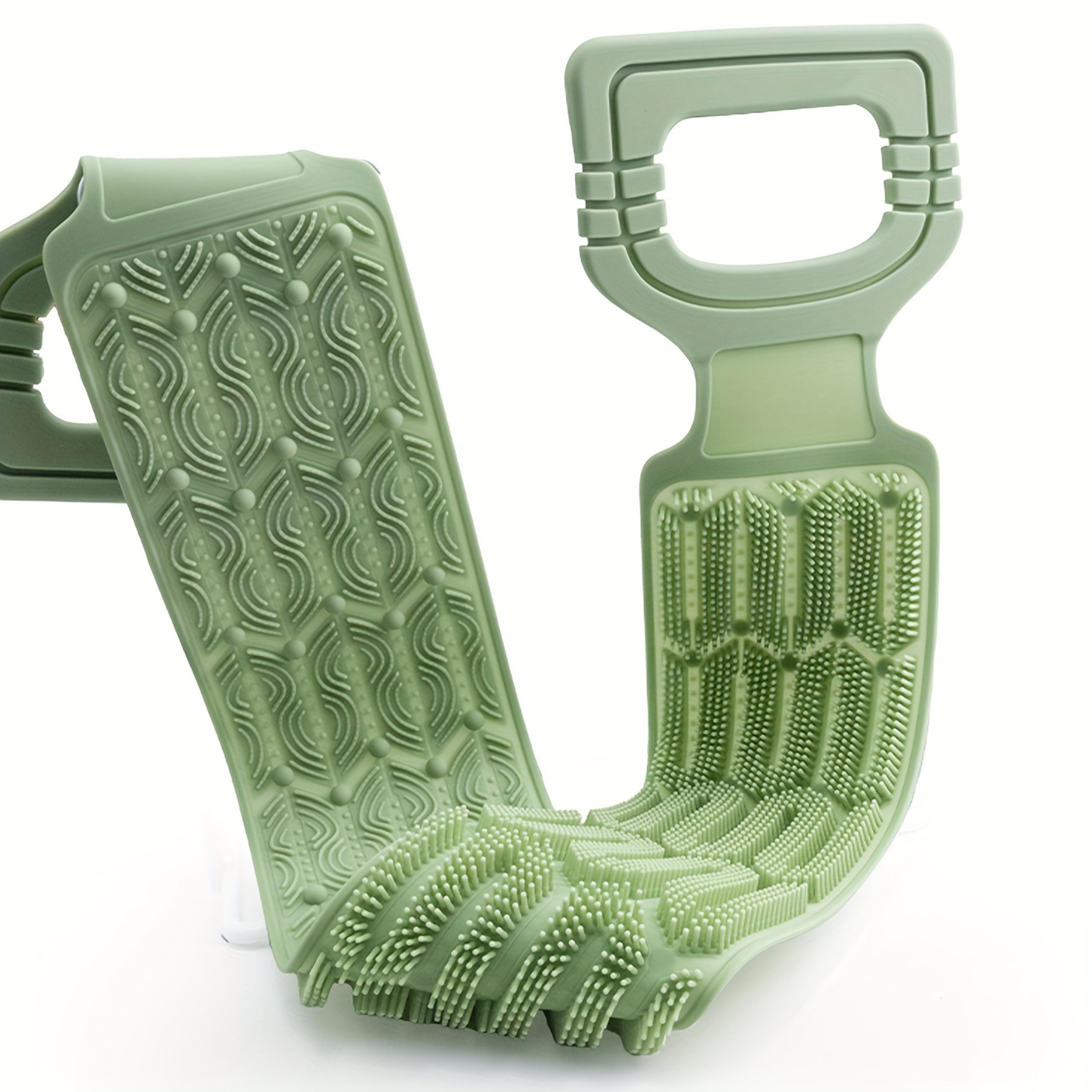 silicone back scrubber with rope handles exfoliating shower body scrubber