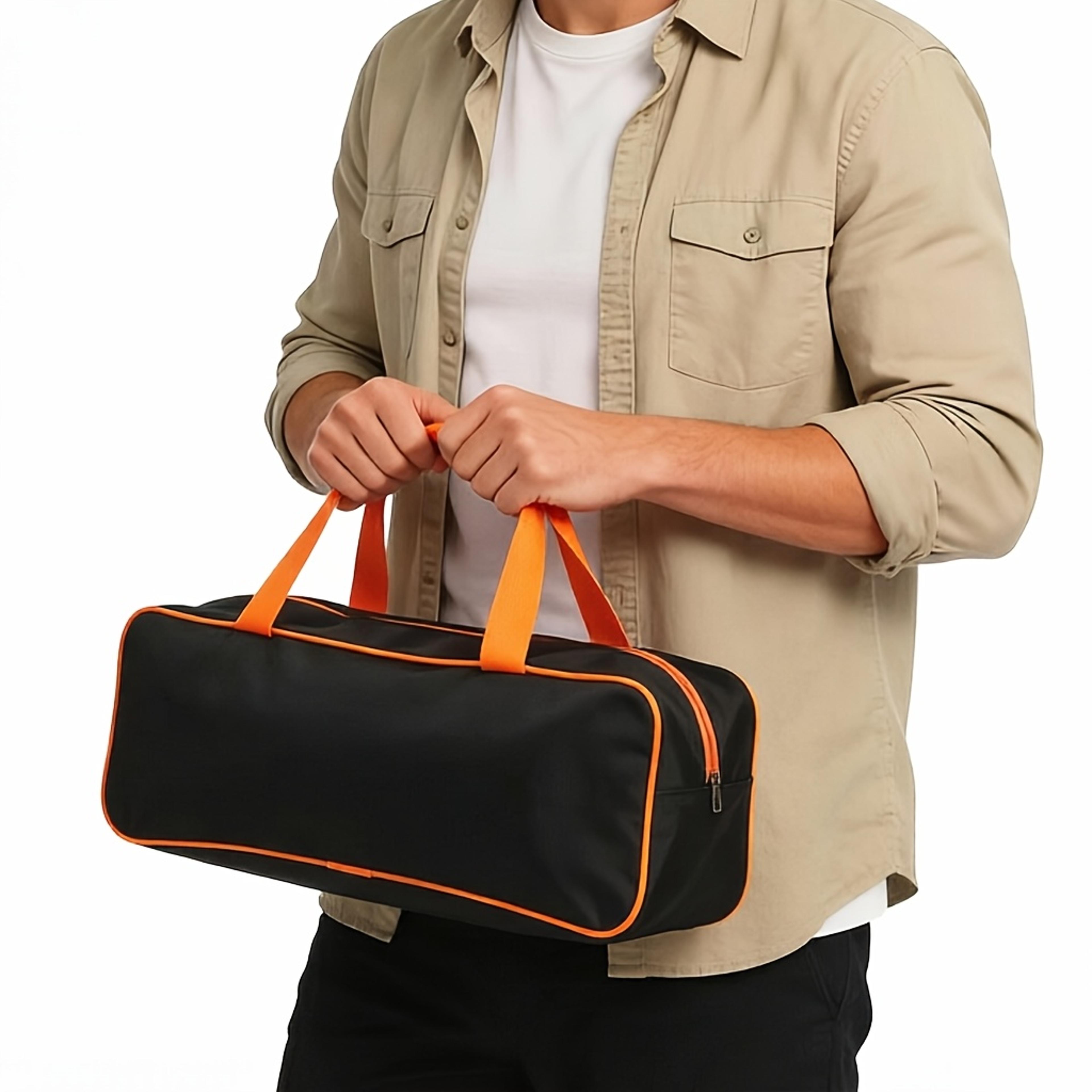 high capacity tool storage bag with zipper design for car and garage organization