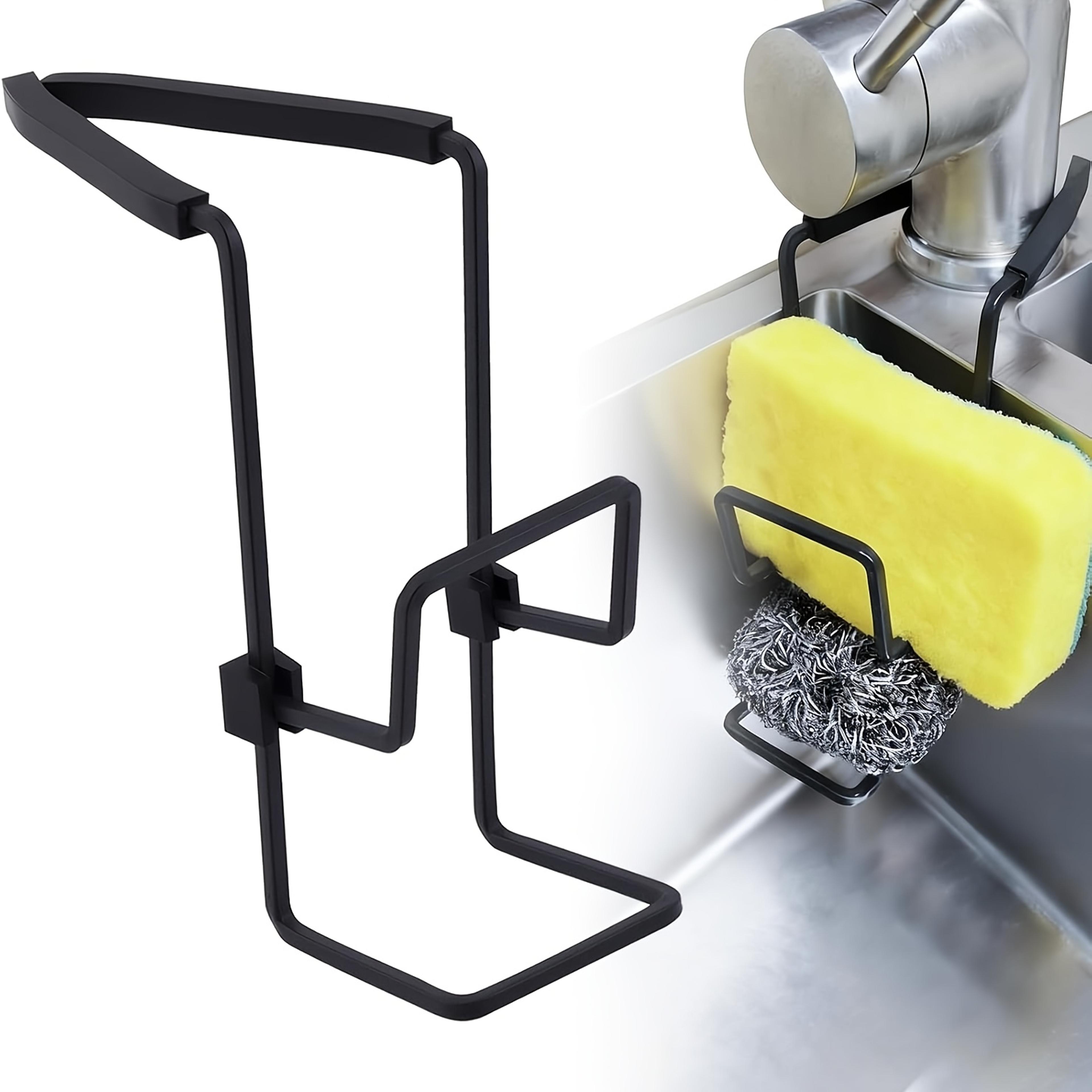 wall mounted kitchen sink organizer rack sponge holder with drainage shelf