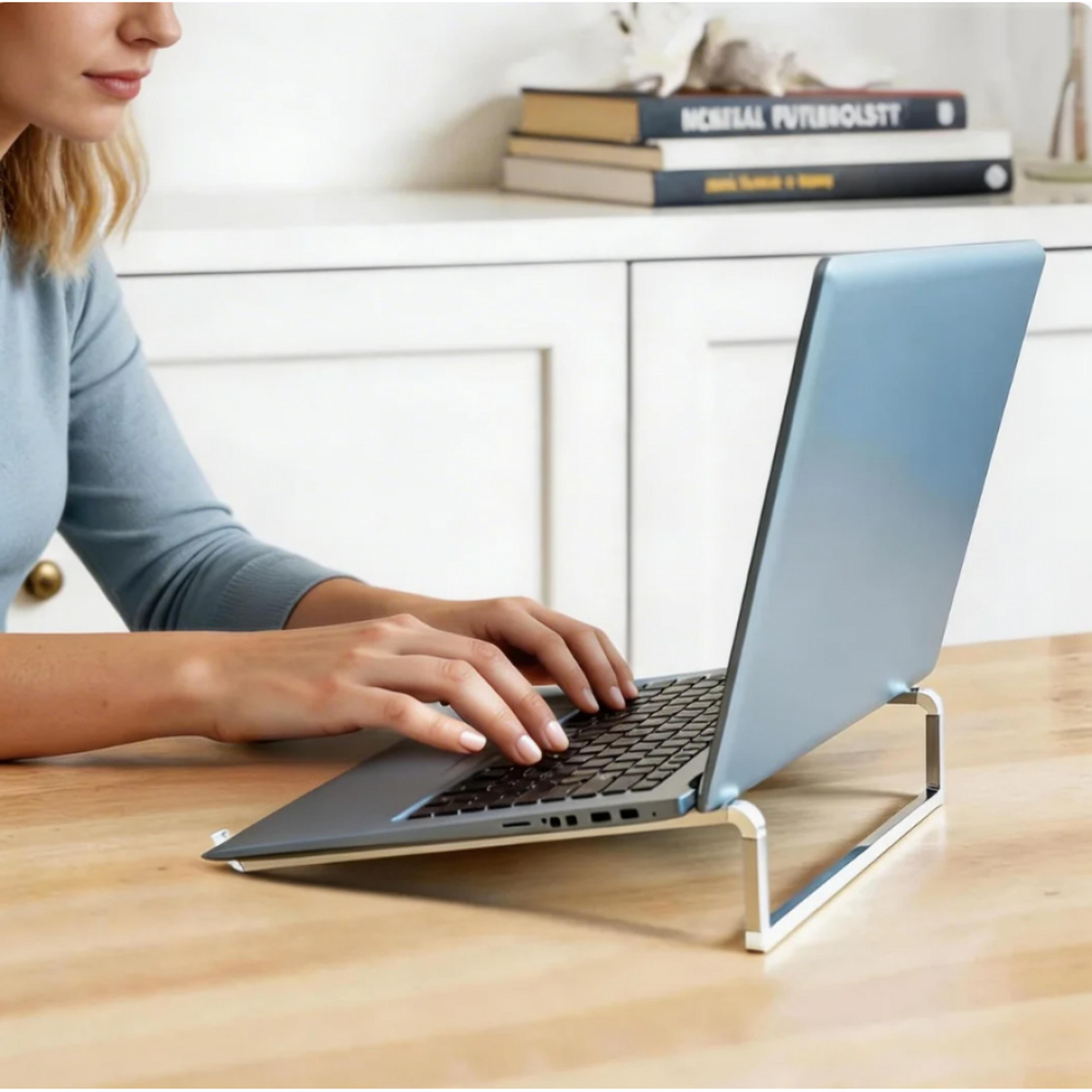 foldable laptop stand portable ergonomic laptop holder for desk silver