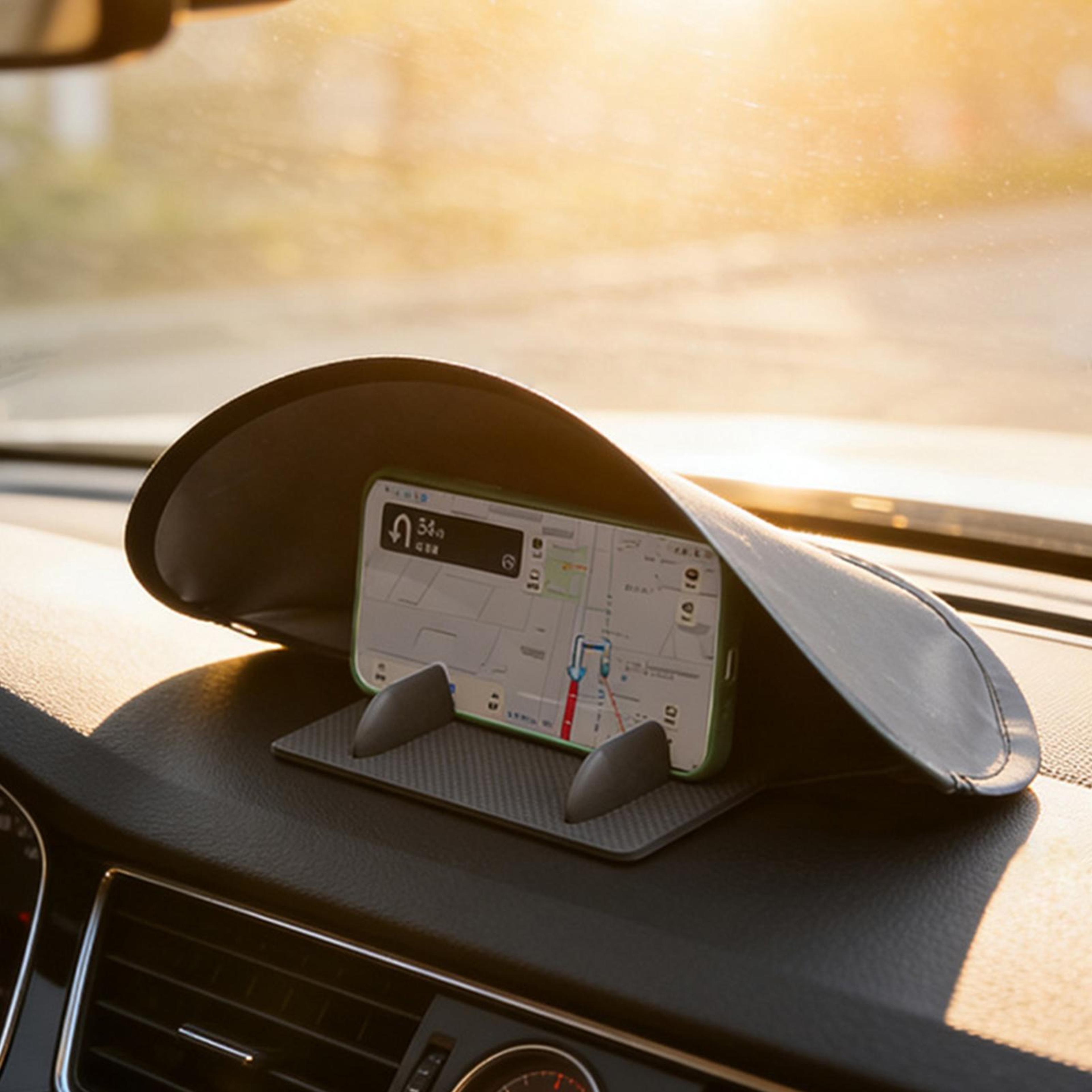 foldable car dashboard sun shield anti glare visor for gps and phone navigation