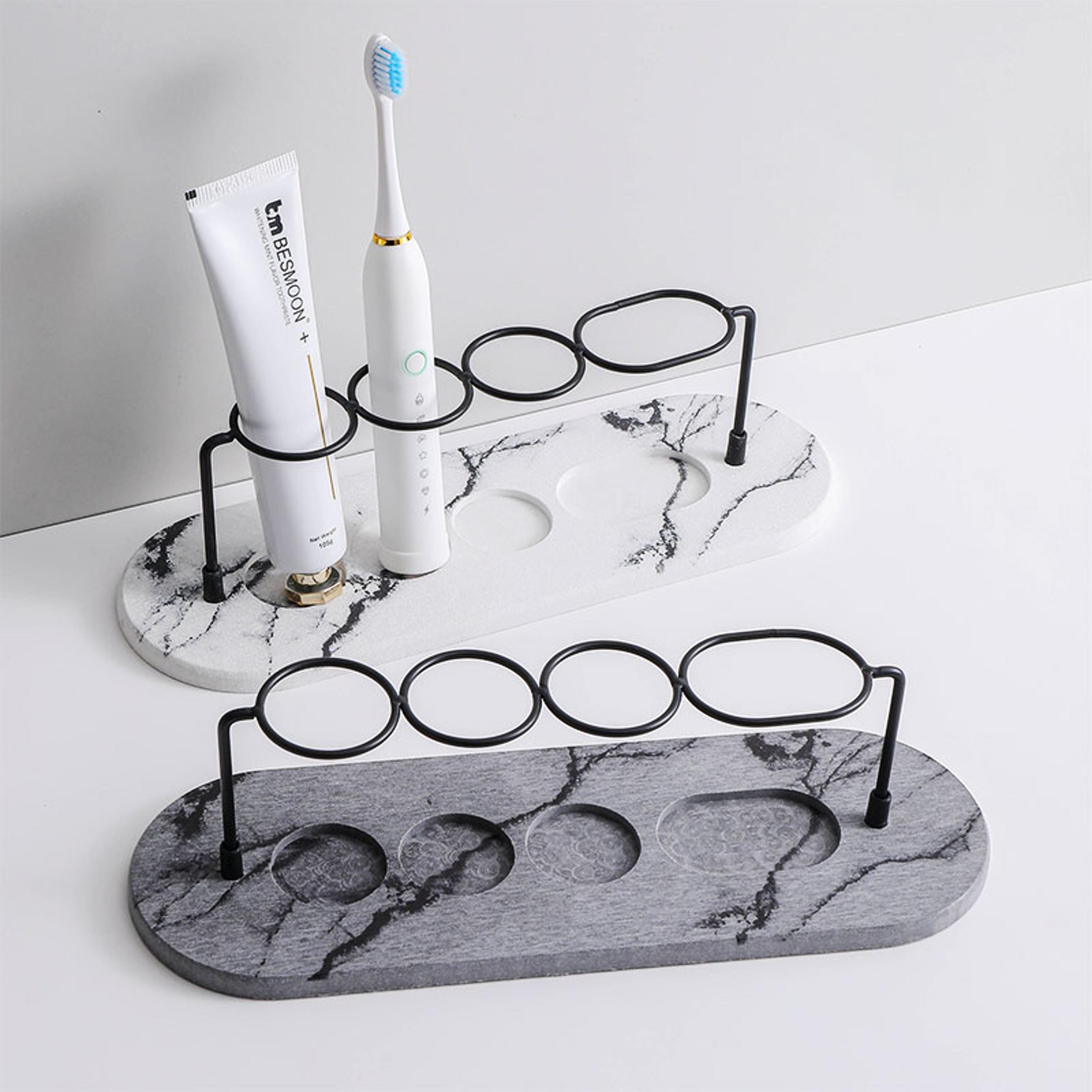 electric toothbrush holder with diatomite toothbrush holder base quick drying bathroom organizer