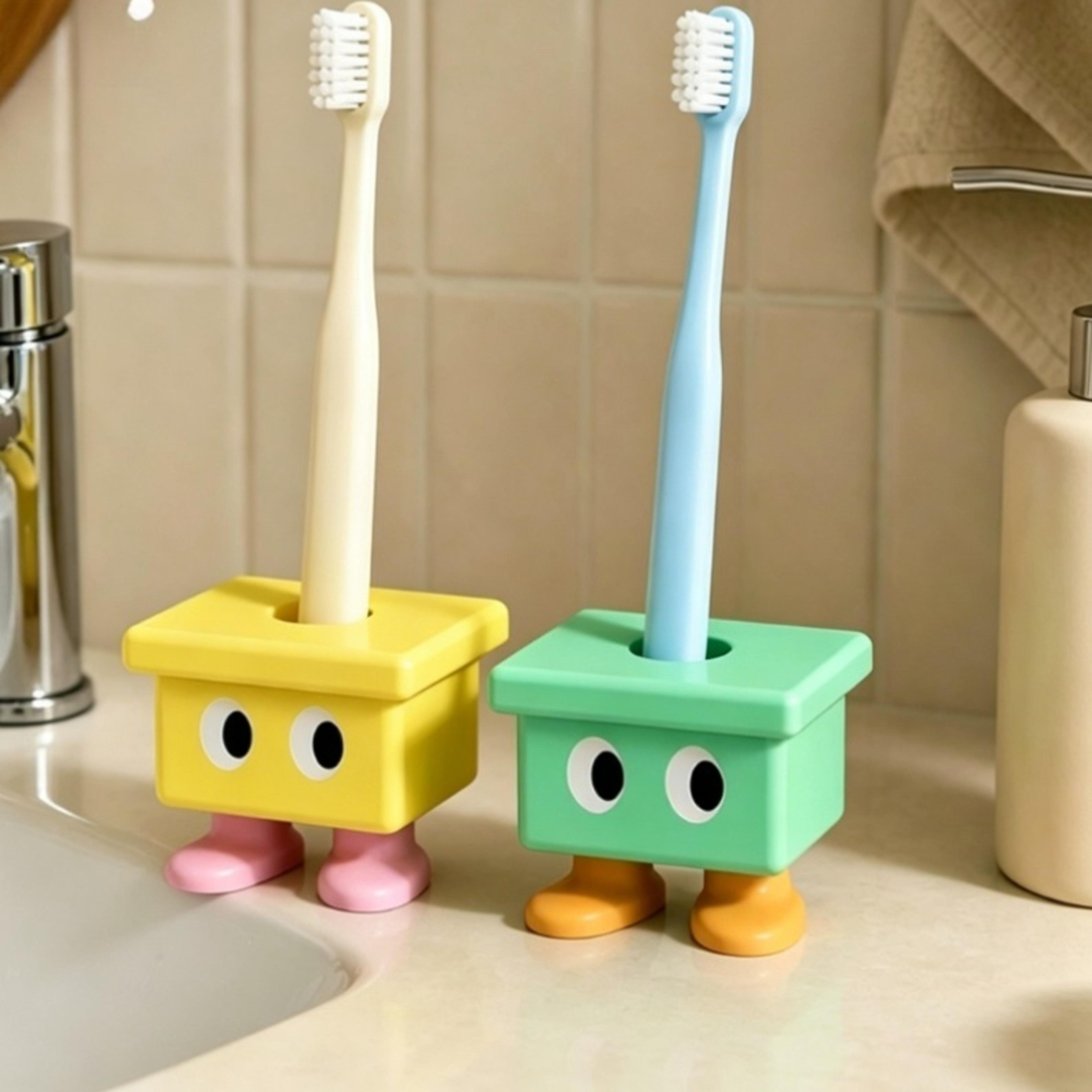 cute stool shaped kids toothbrush holder wall mounted bathroom organizer