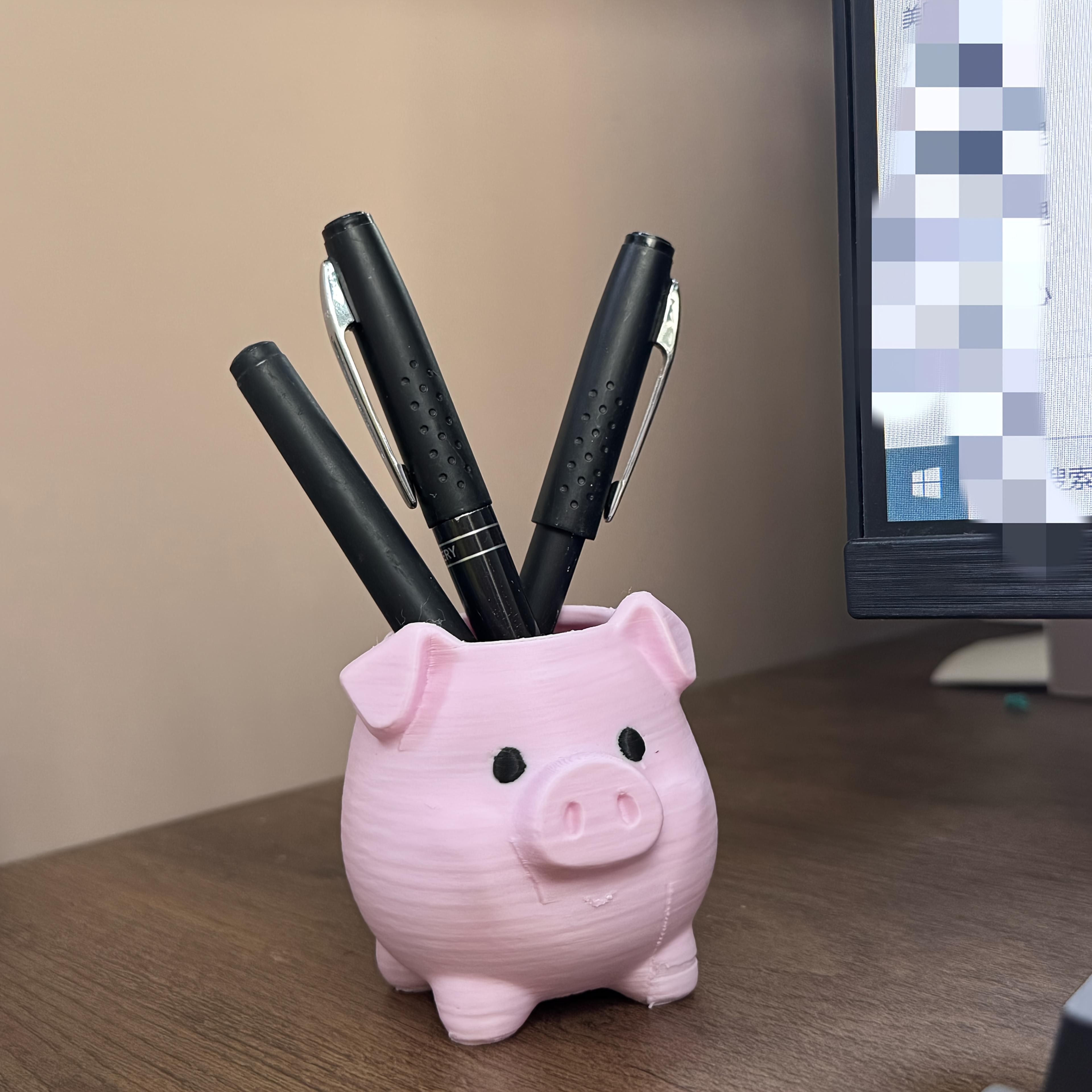 pig pen holder cute desktop organizer for stationery makeup brushes and desk storage