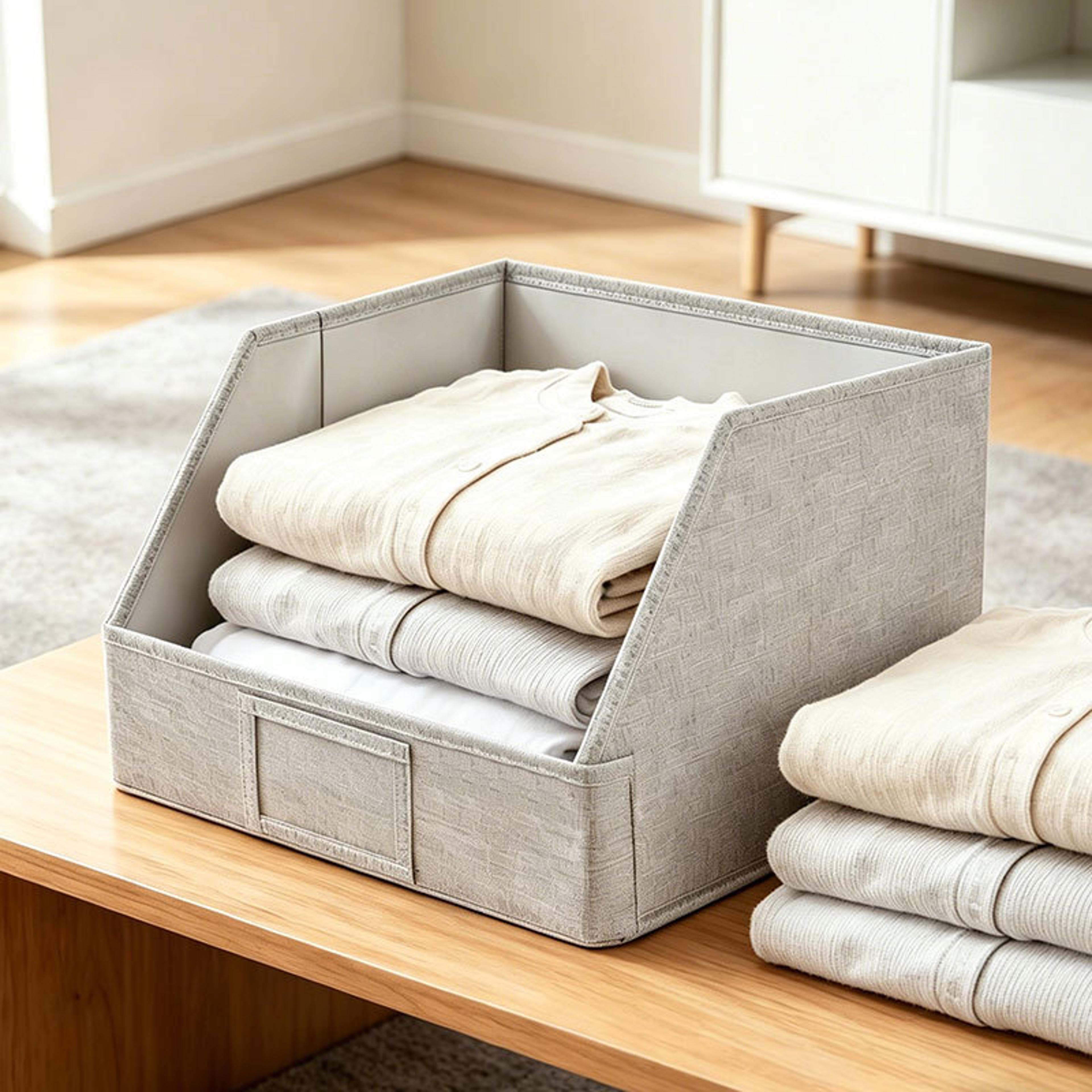 large foldable storage organizer box for clothes and home space saving