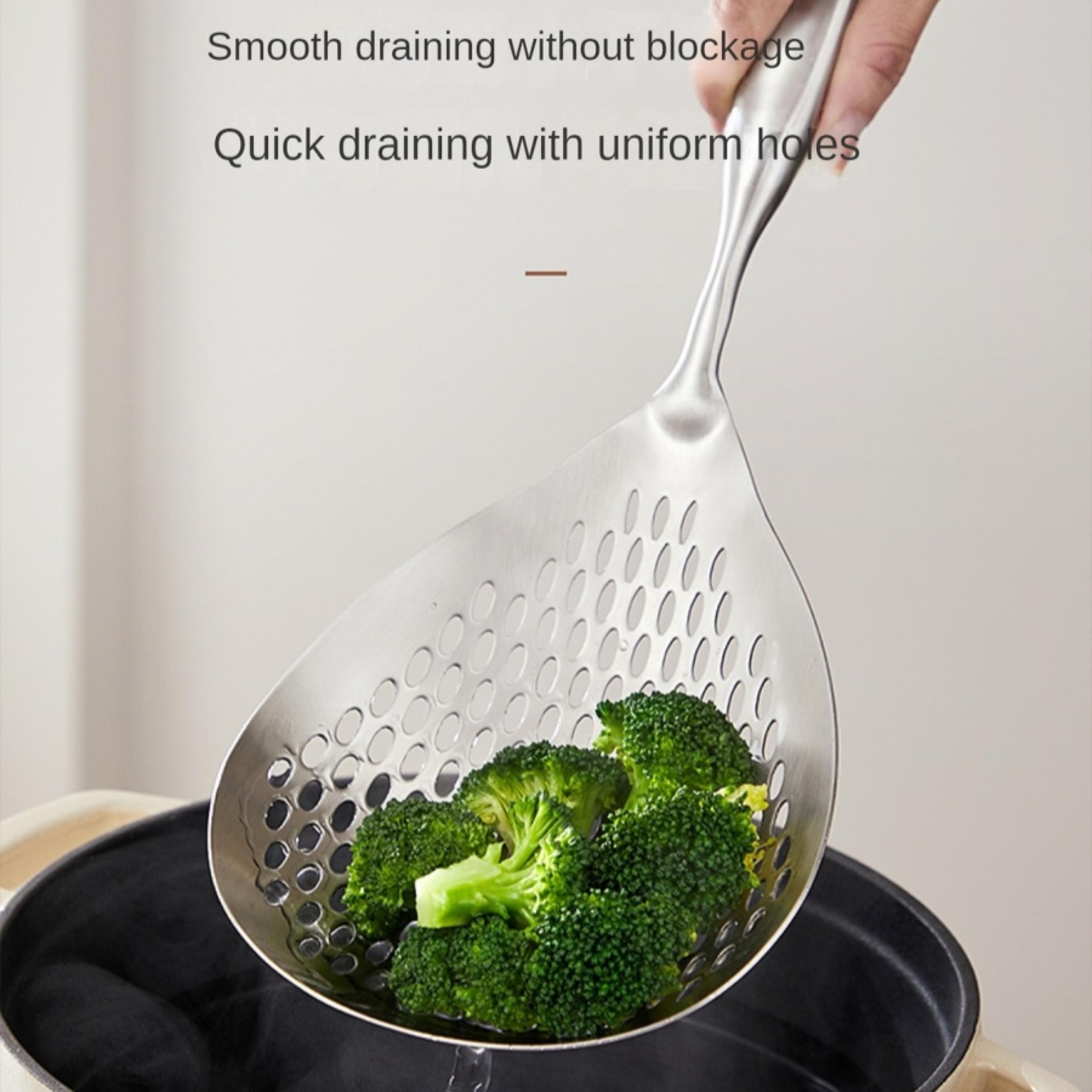 stainless steel colander spoon large food strainer cooking utensil