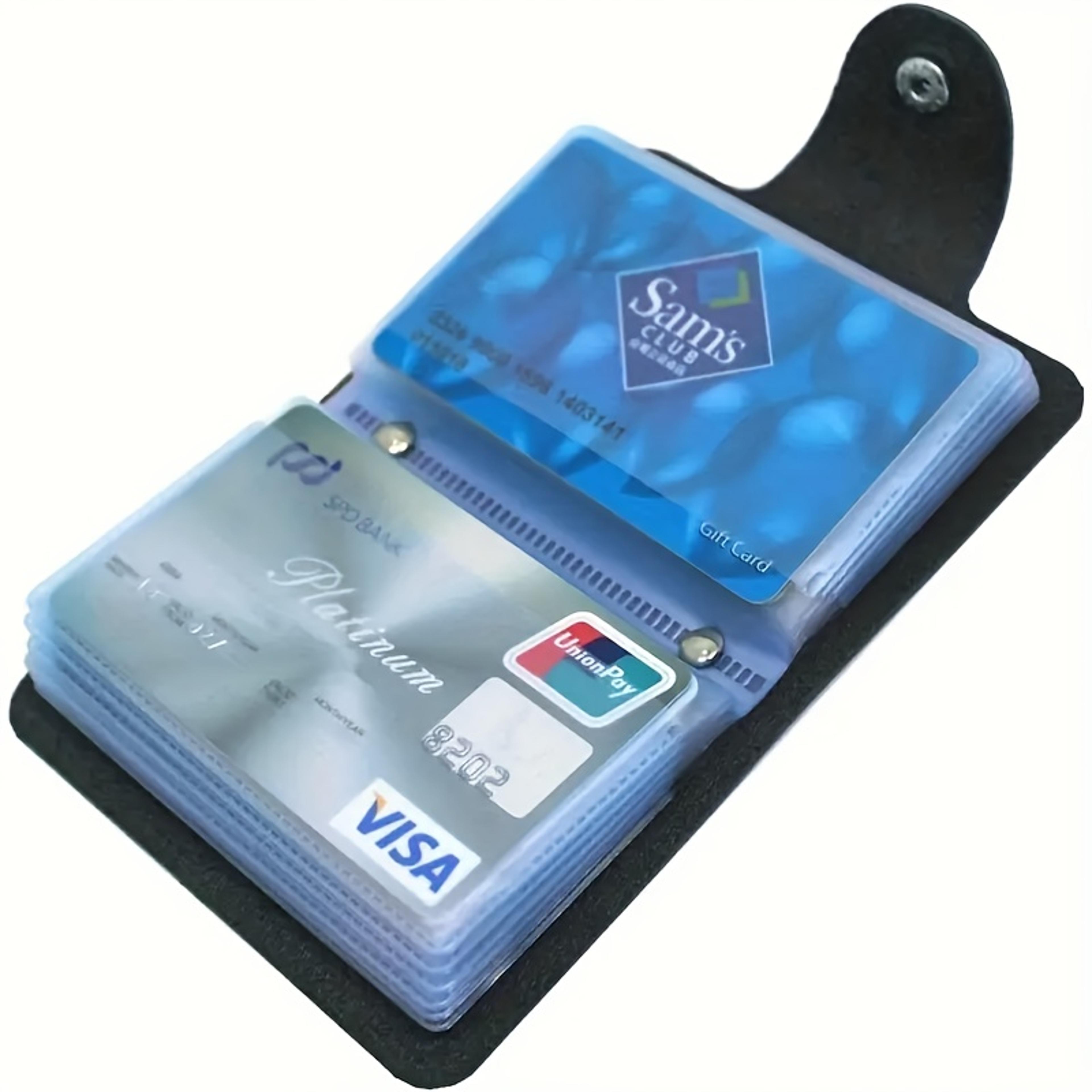 pu leather card holder wallet business credit id passport case