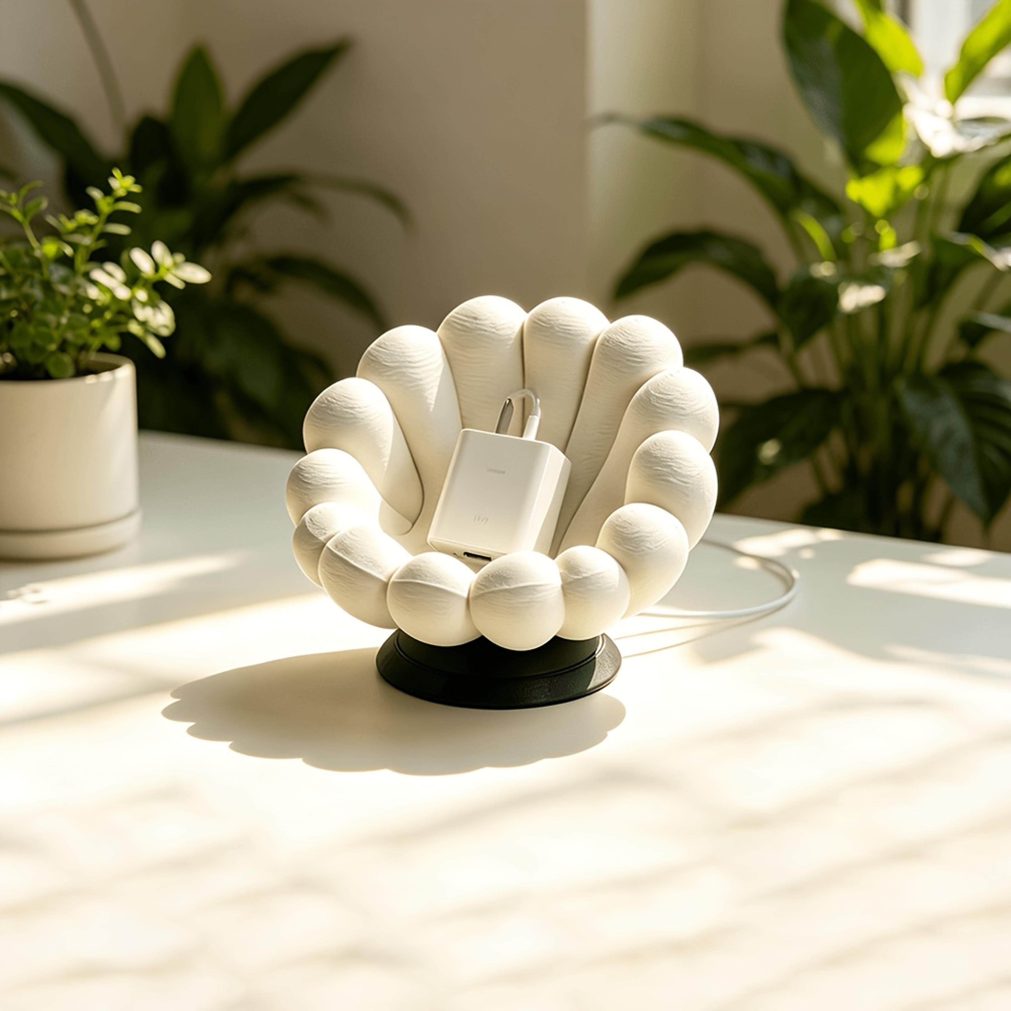 petal seashell earphone case holder cute desk organizer and key storage rack