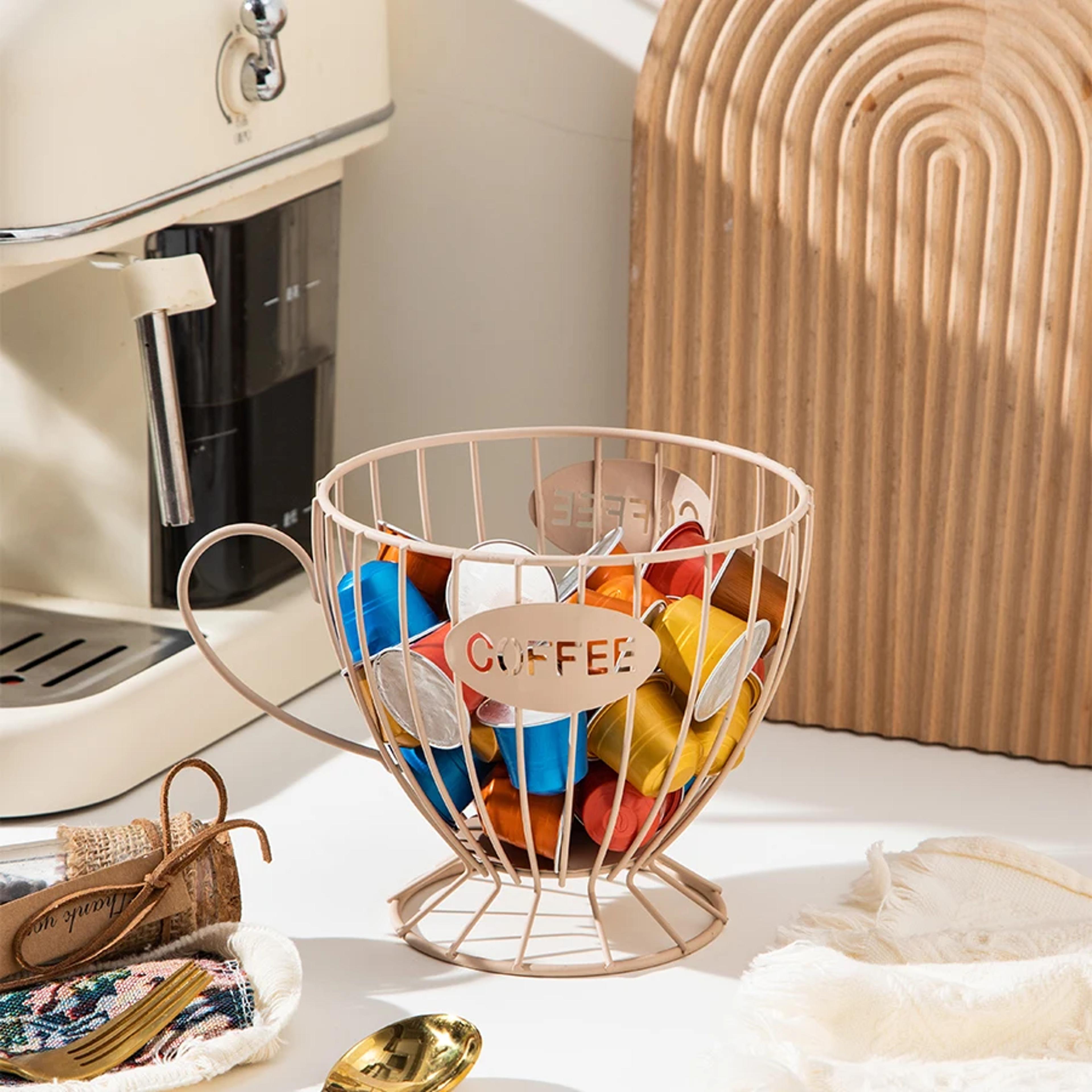 stylish coffee capsule holder shelf for kitchen countertop organization