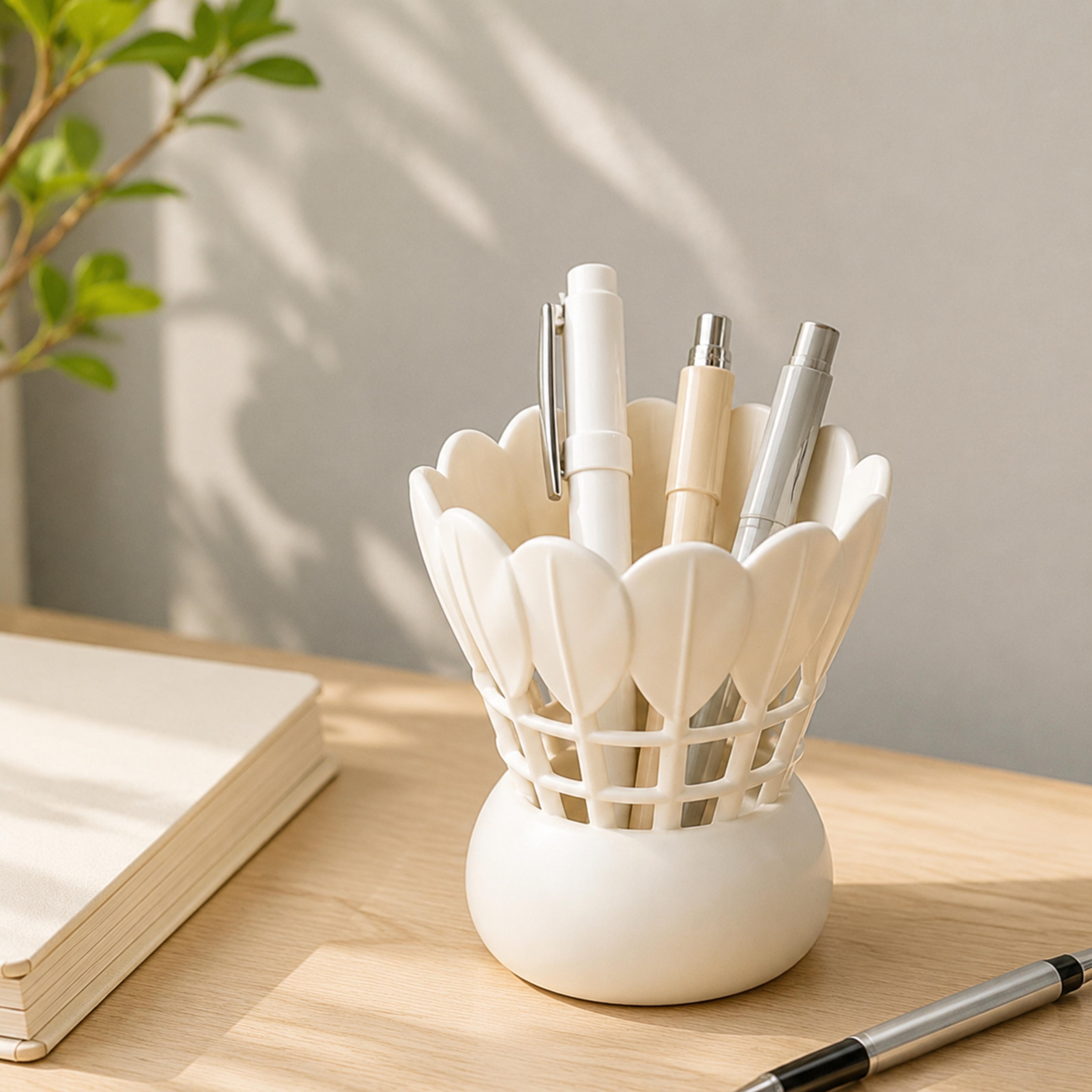 creative printed badminton pen holder desk organizer for office and home decor