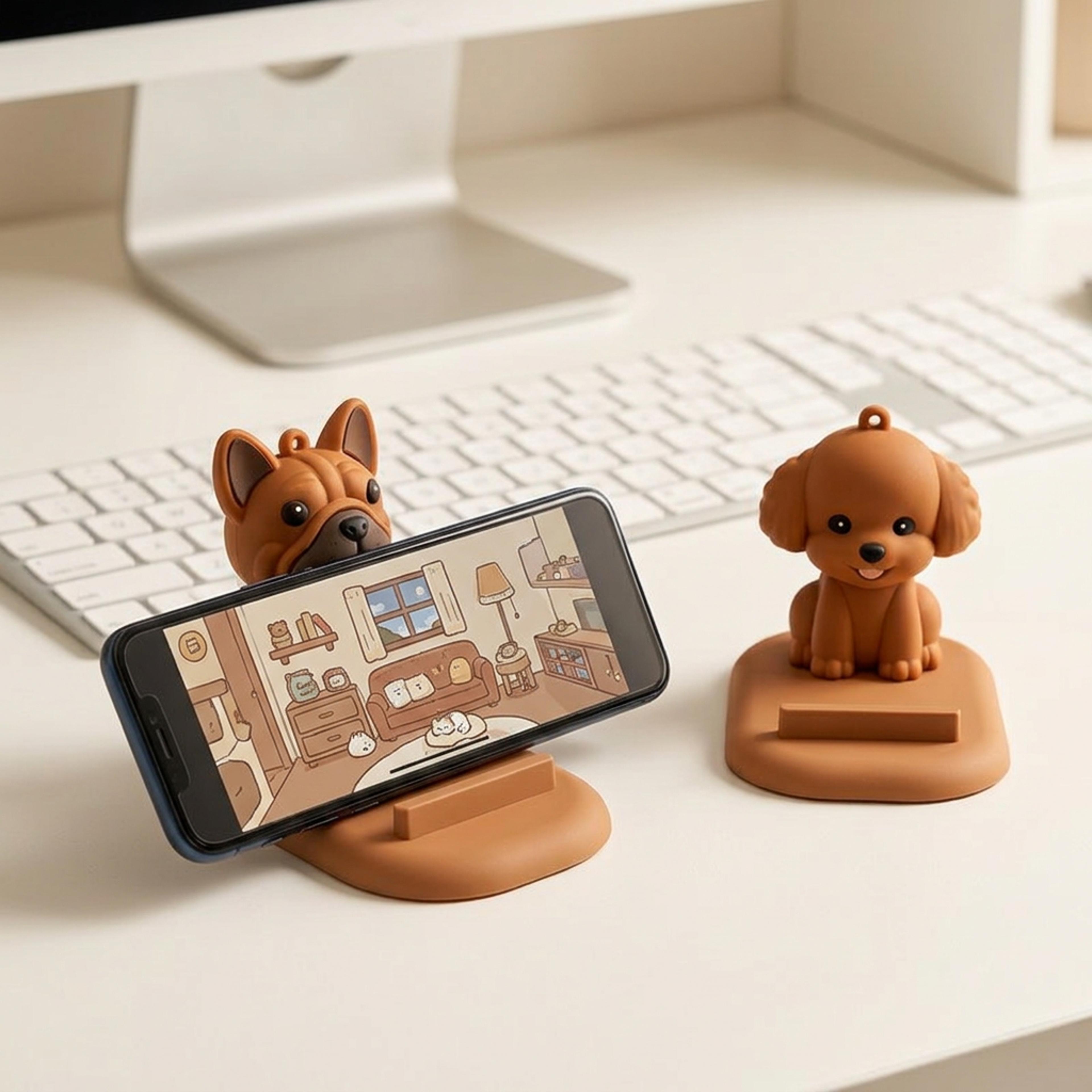 cartoon dog phone stand cute desk decoration portable phone holder