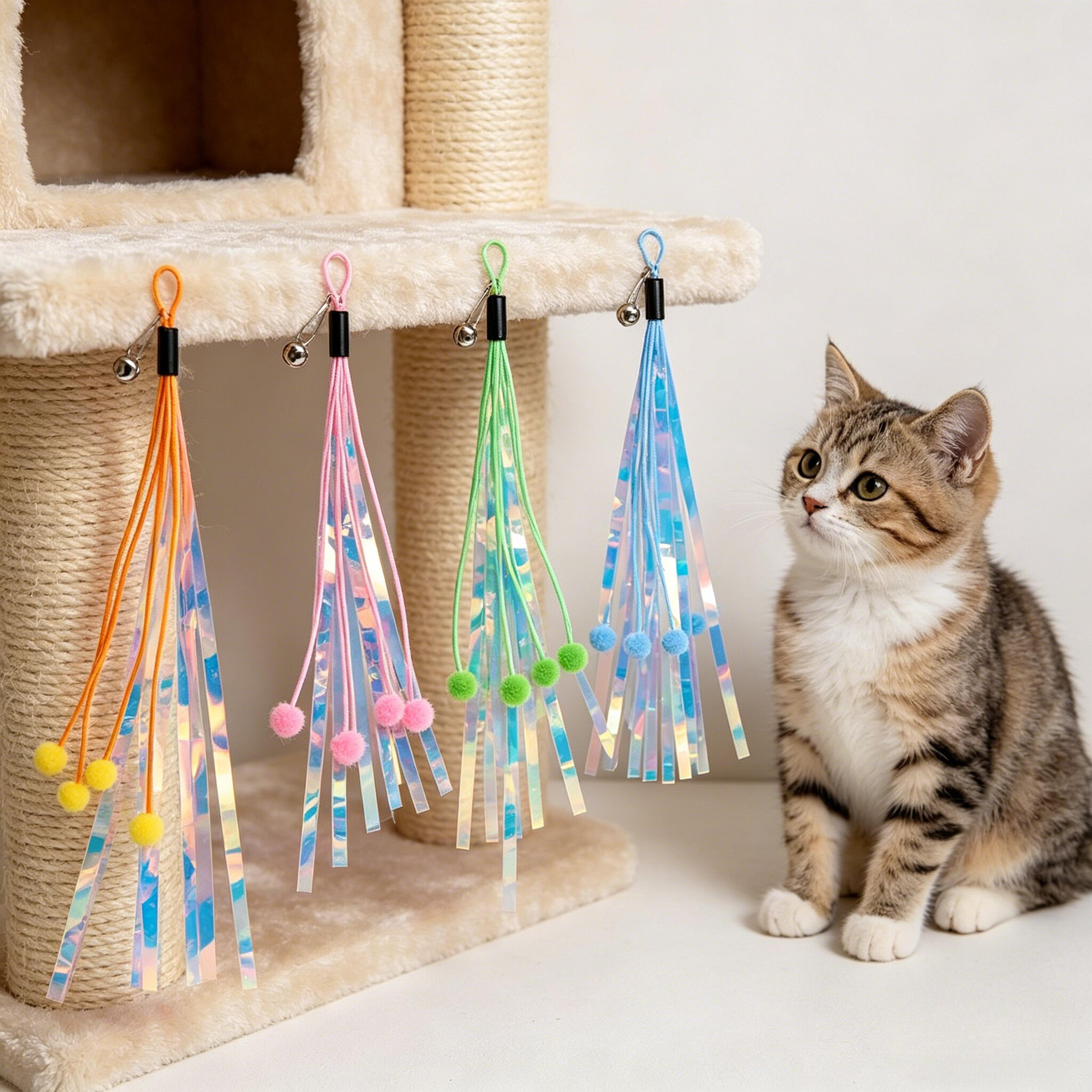 soft plush cat wand replacement head crinkle ball interactive toy refill for kittens