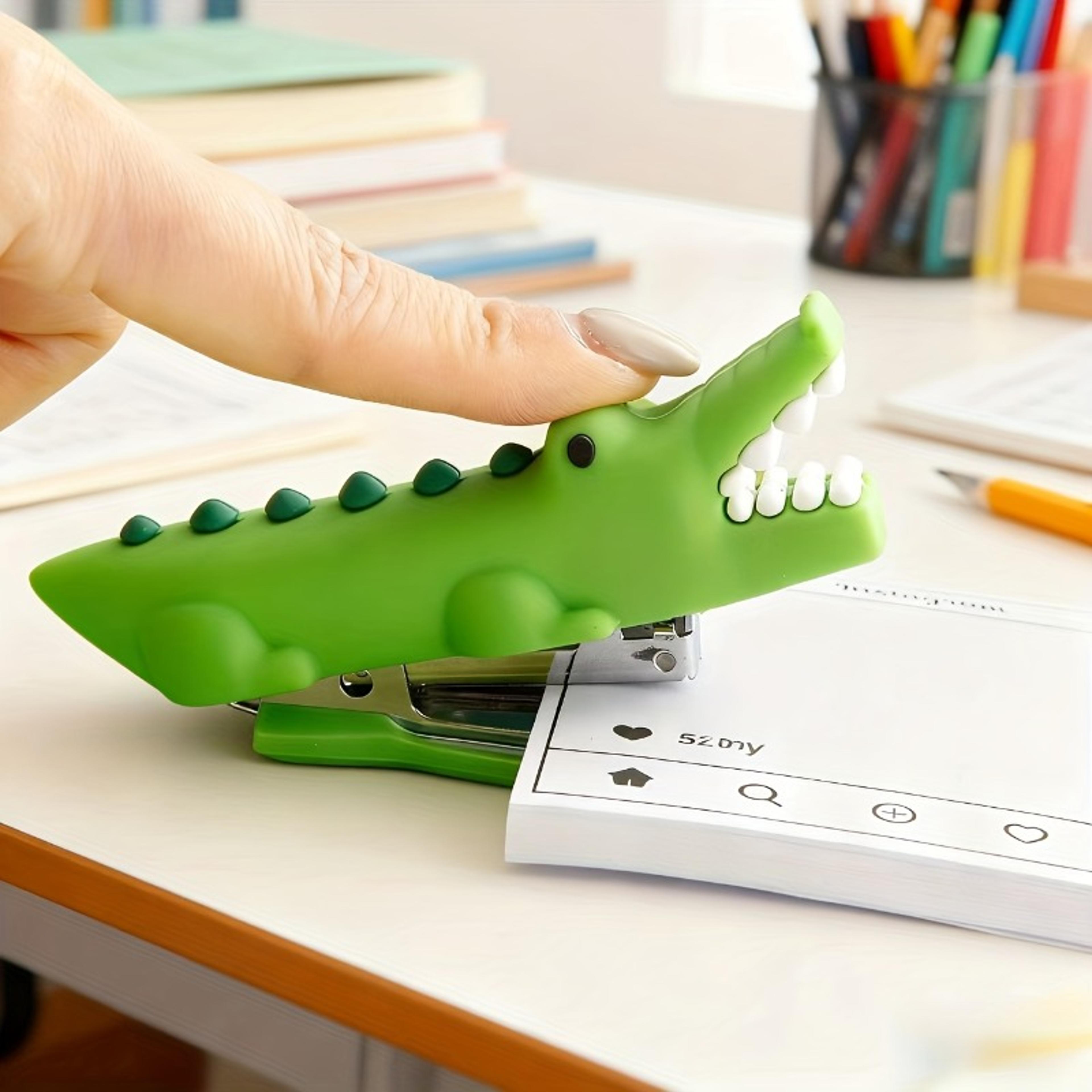 adorable crocodile mini stapler cute desk accessory for school and office