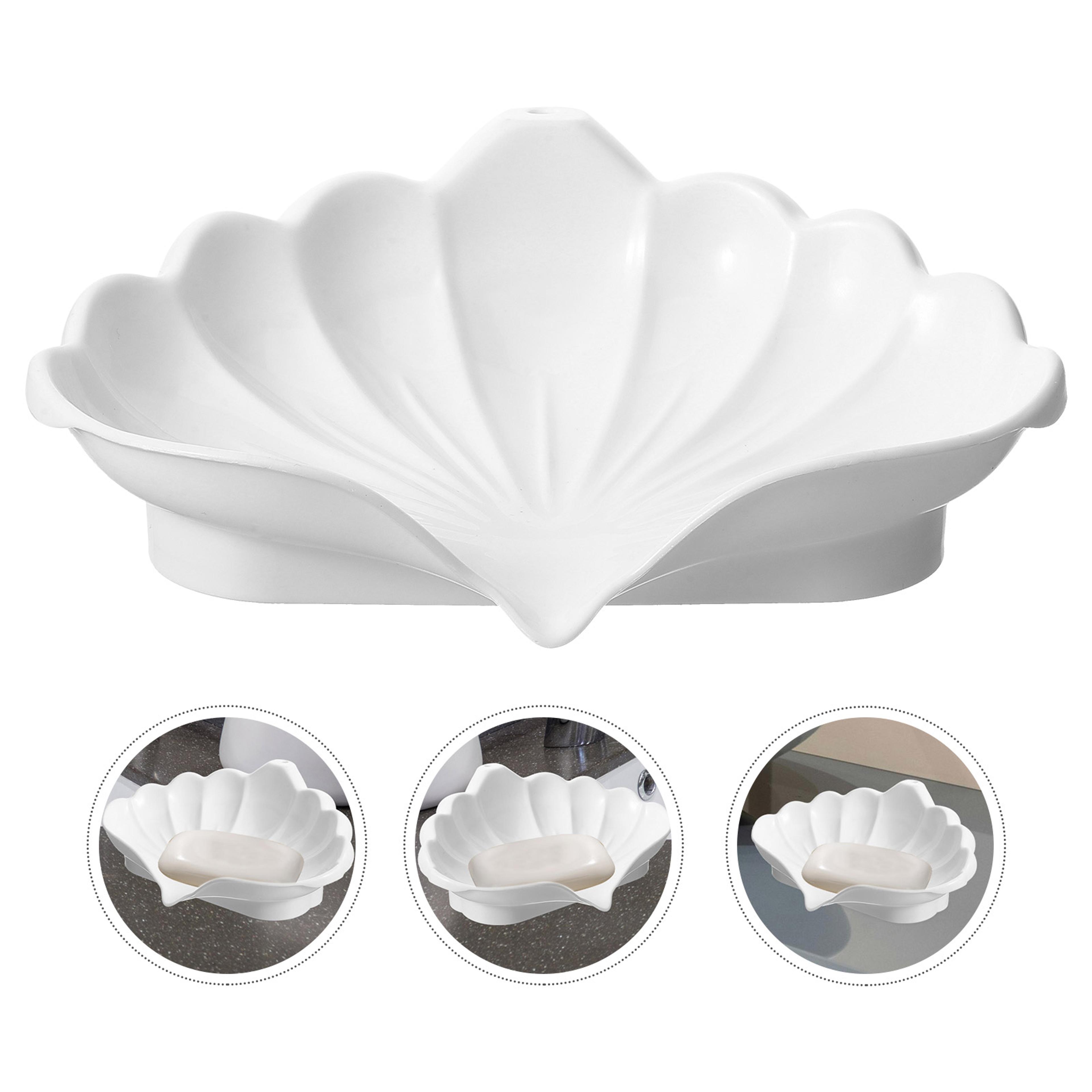 seashell non slip soap holder for bathroom self draining soap dish