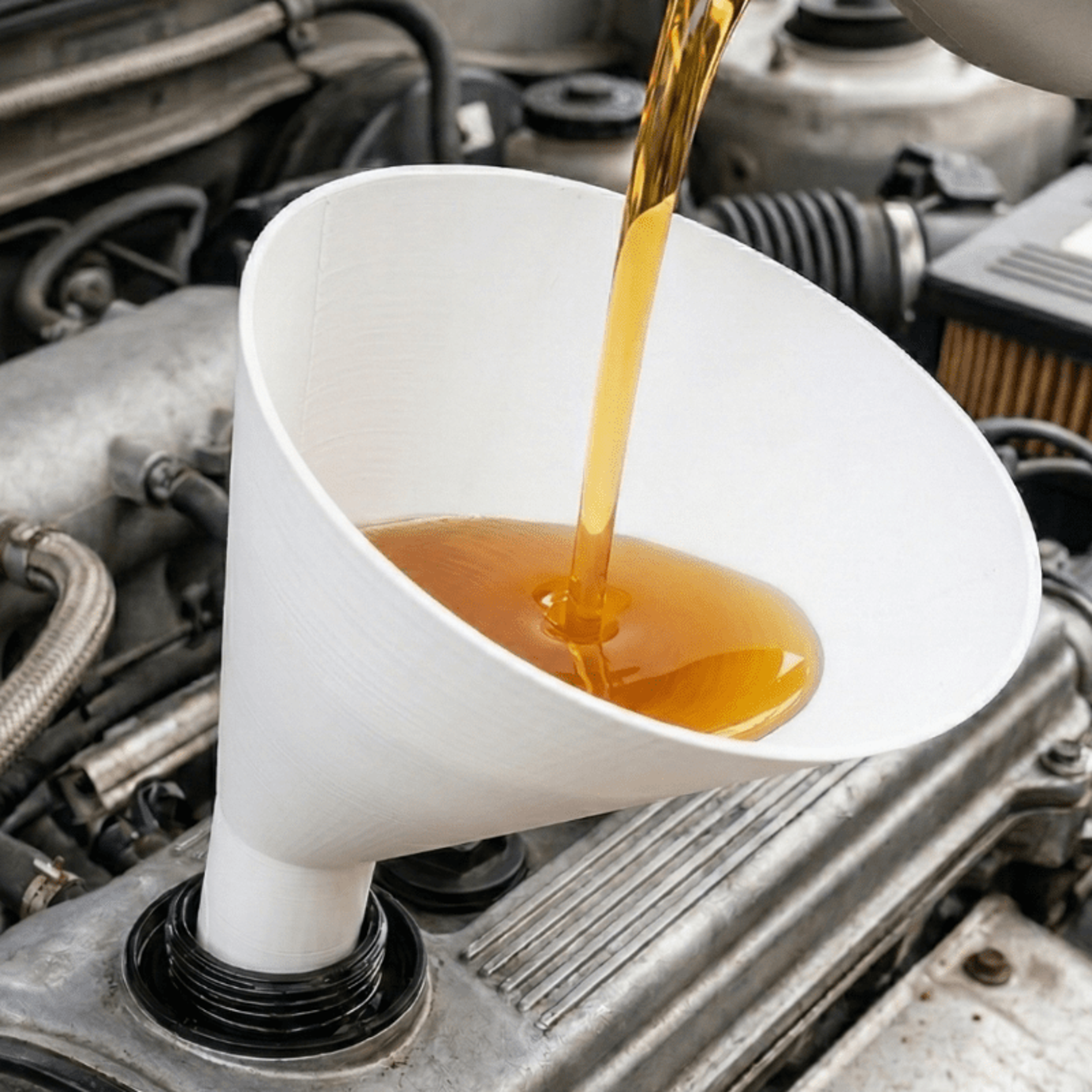 large caliber offset car fuel funnel for easy oil transfer and auto maintenance