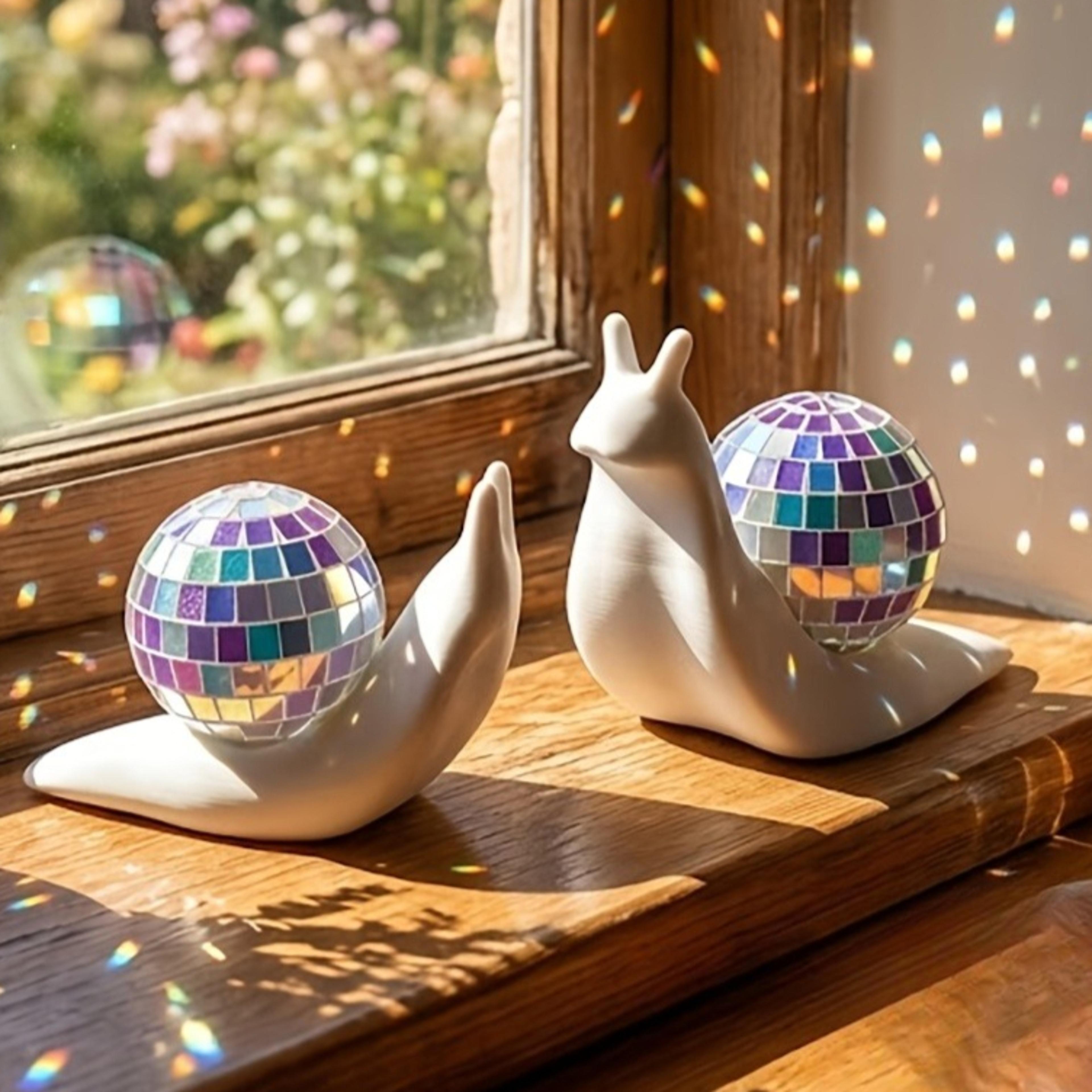 snail disco ball sun catcher window light reflector home decor ornament