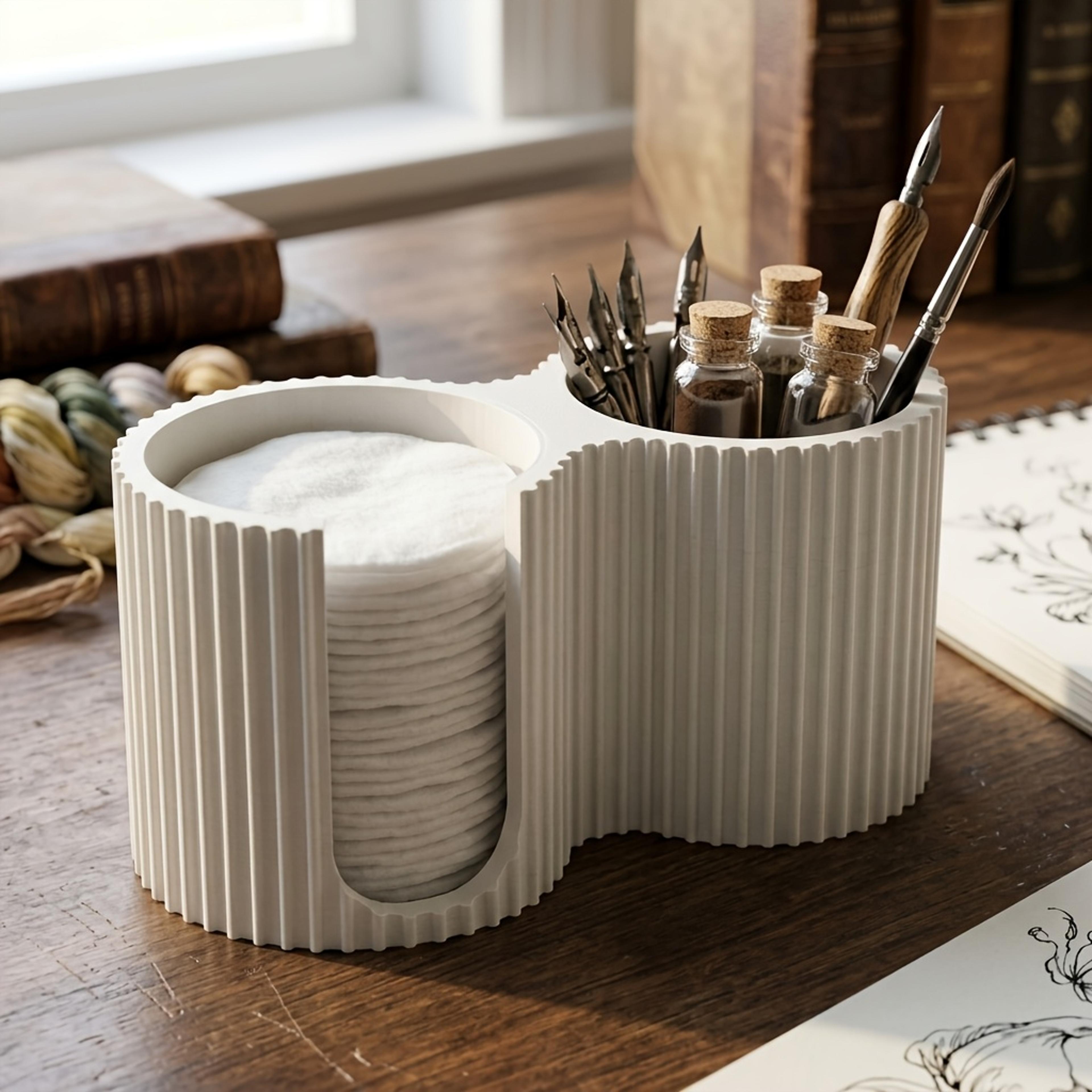 minimalist cotton pad holder and cotton swab holder bathroom organizer