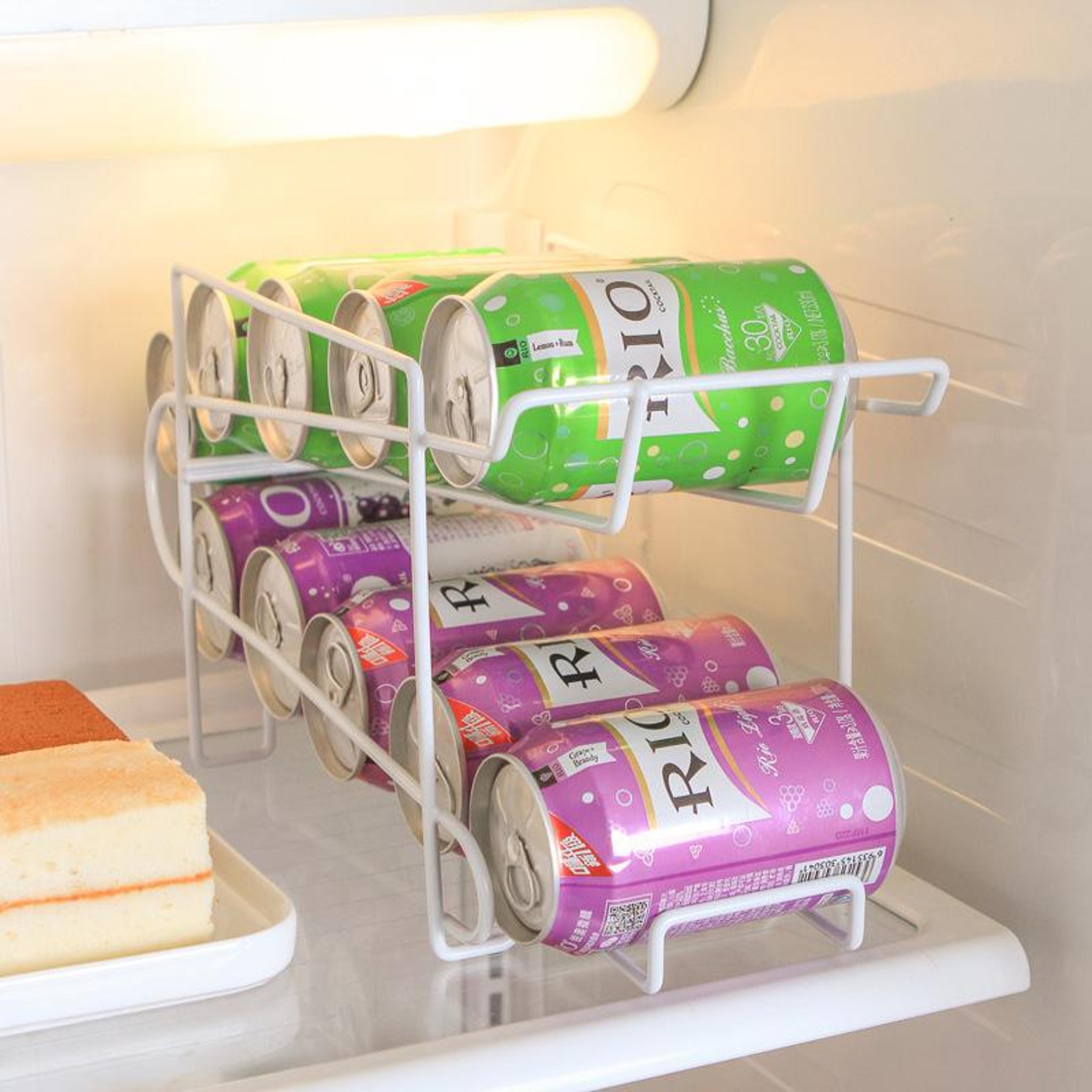 soda can organizer iron beverage storage rack for kitchen fridge
