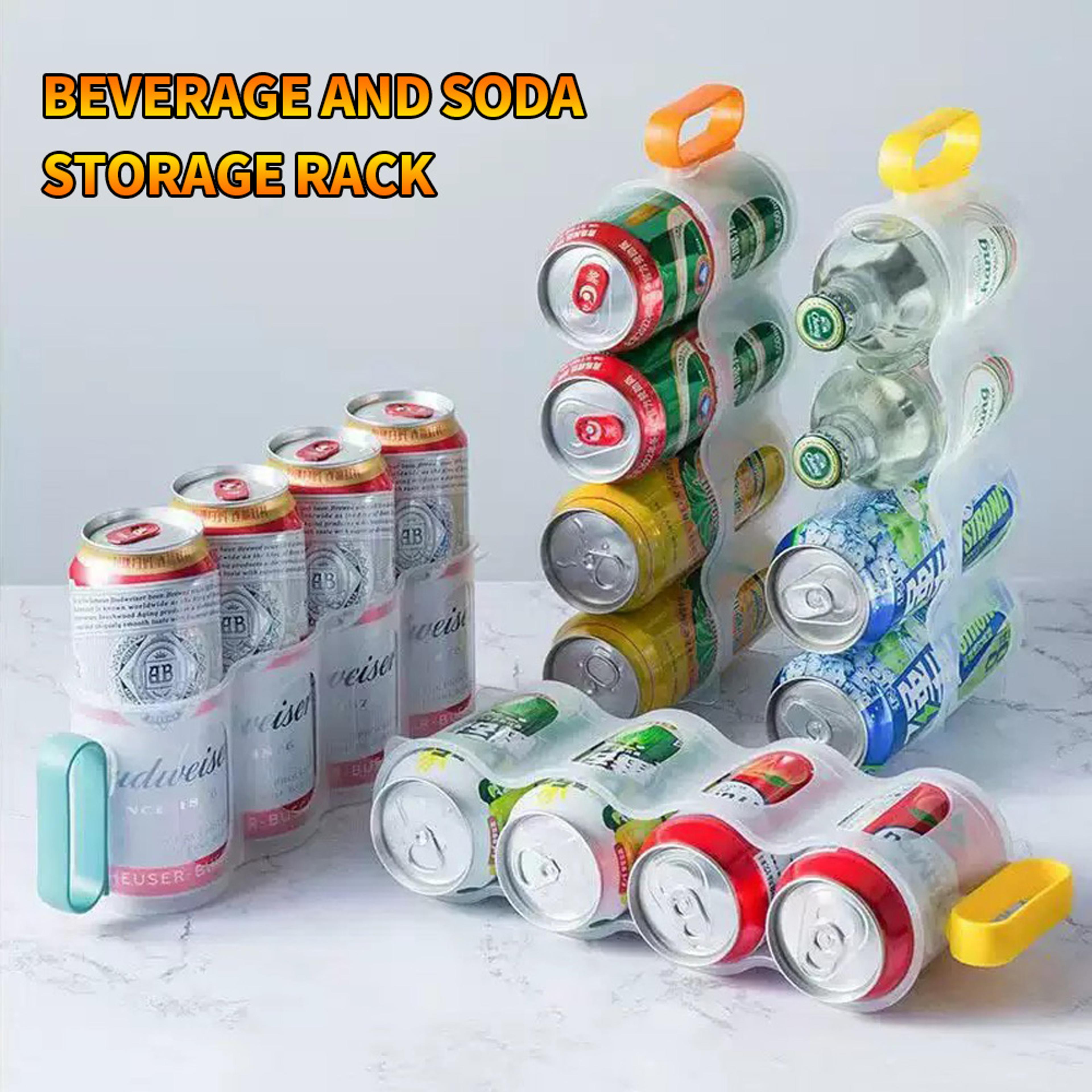 space saving soda can dispenser refrigerator organizer beverage storage rack