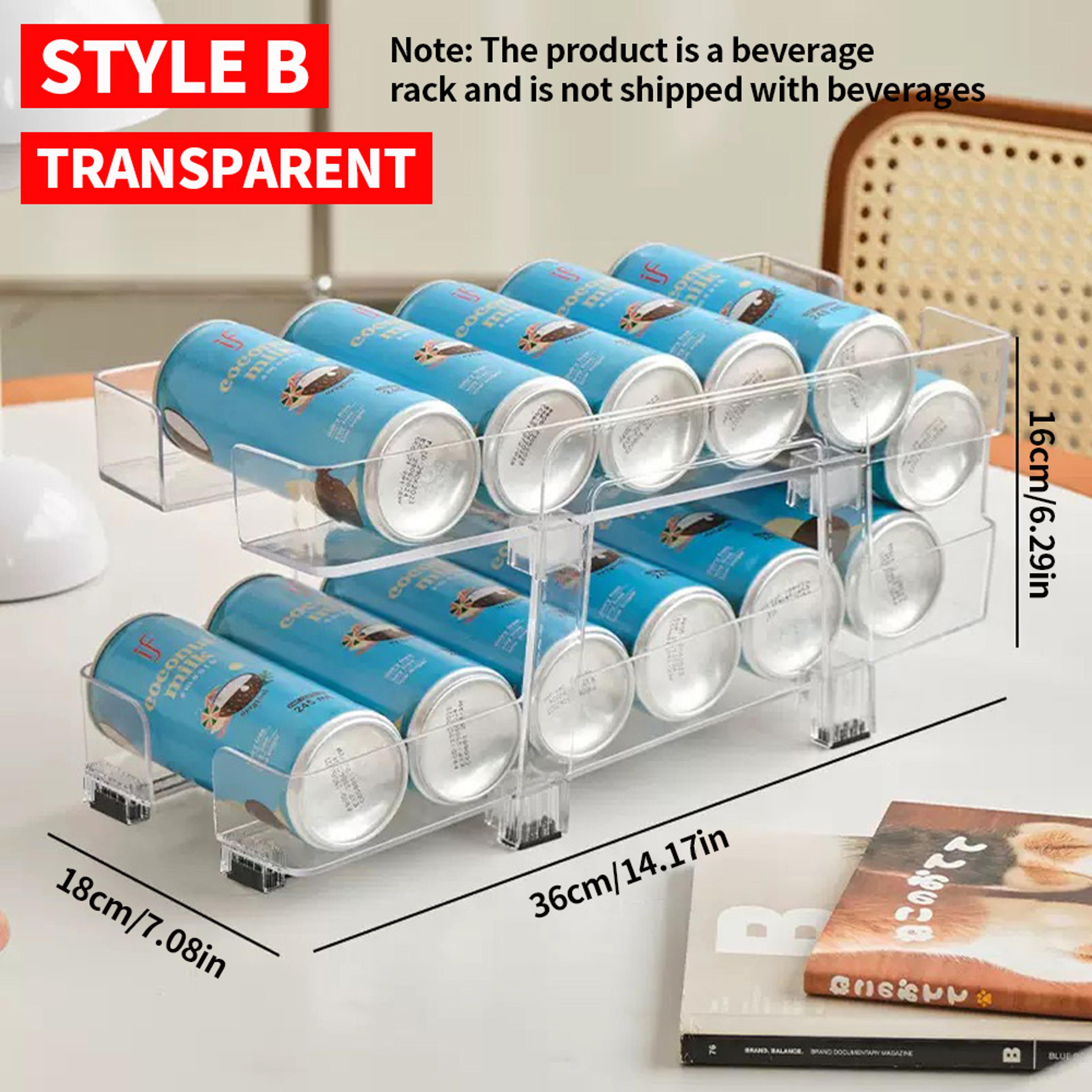 refrigerator organizer bins soda can dispenser space saving fridge storage