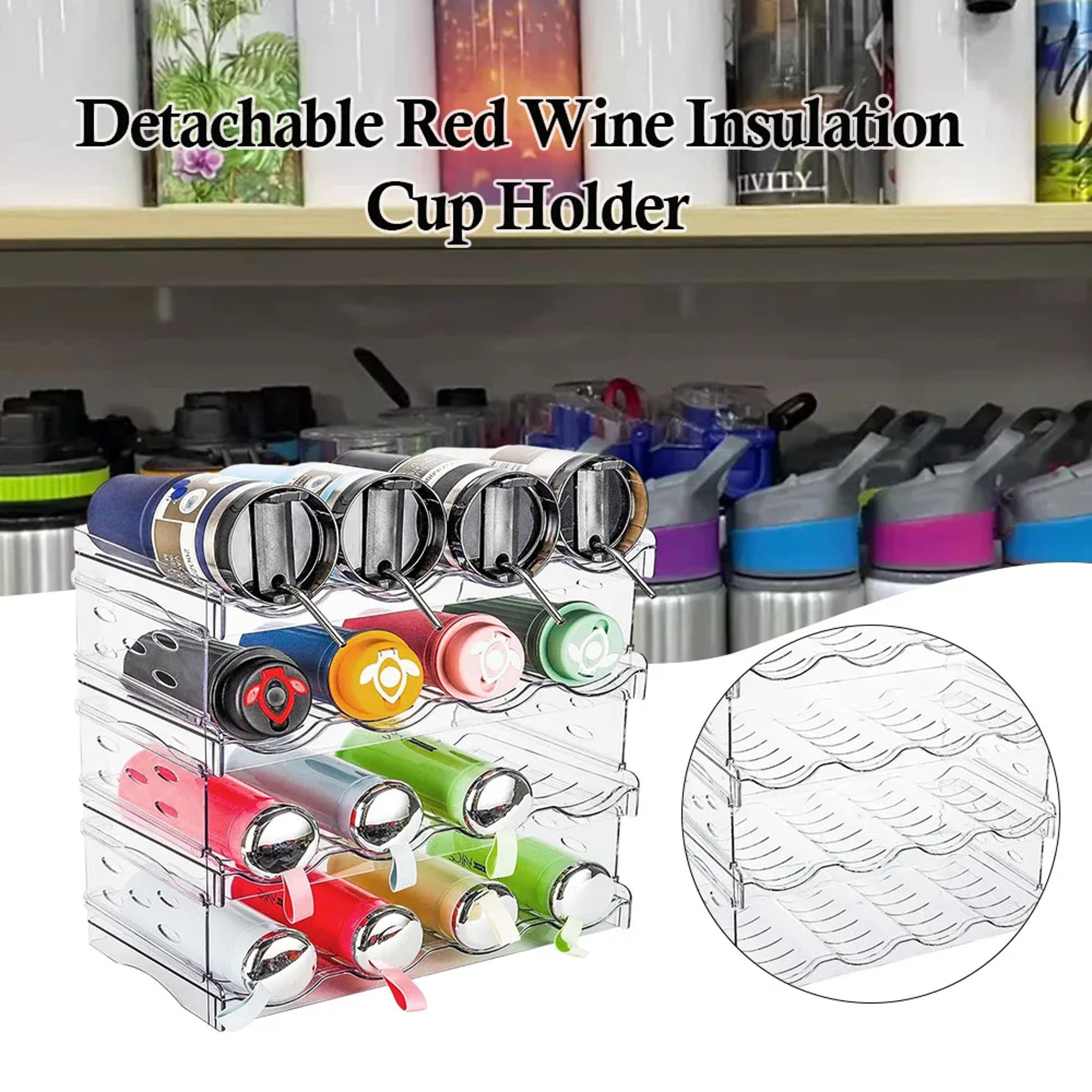 foldable stackable wine rack bottle organizer for refrigerator and pantry storage