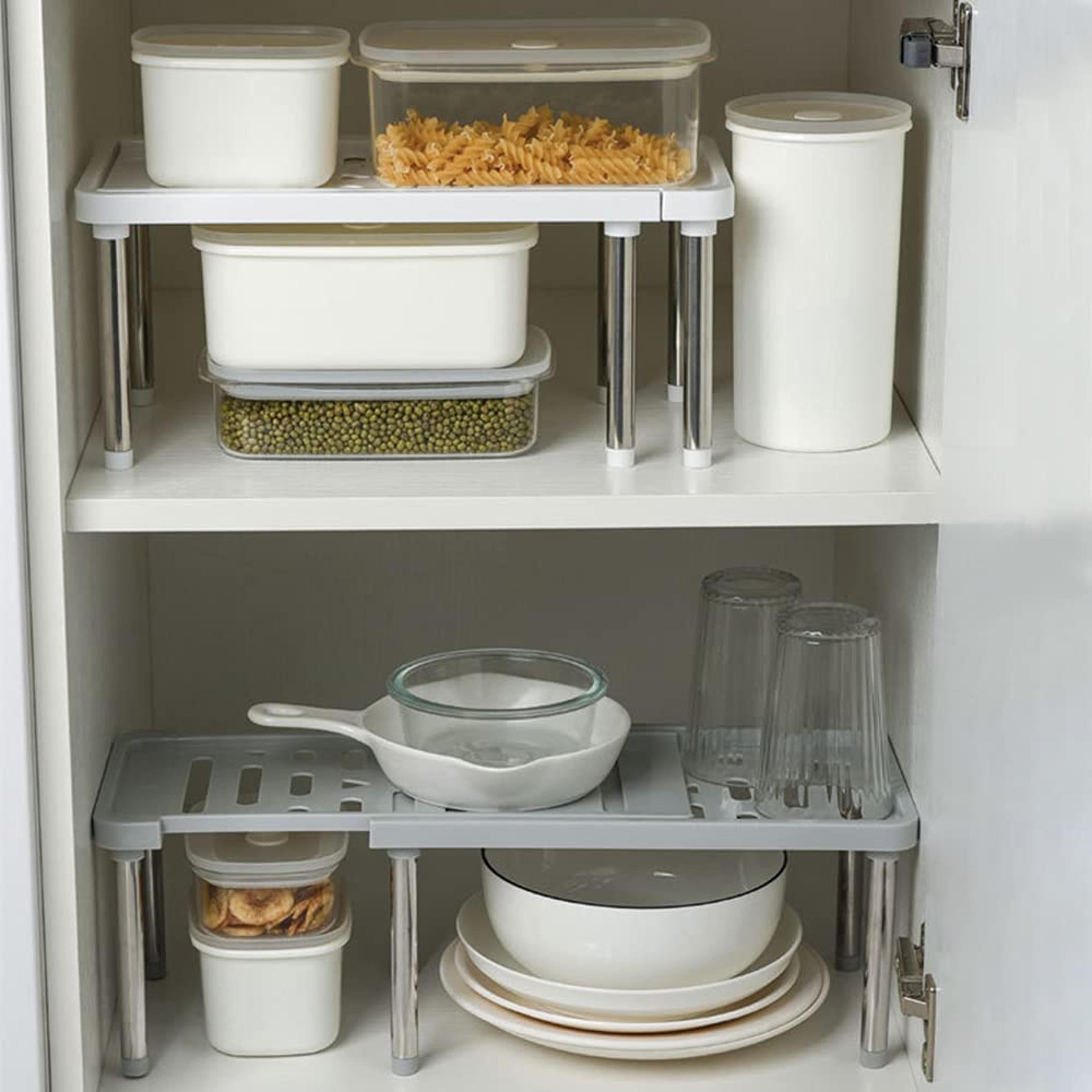 retractable shelf organizer stainless steel kitchen storage rack for seasoning bottles