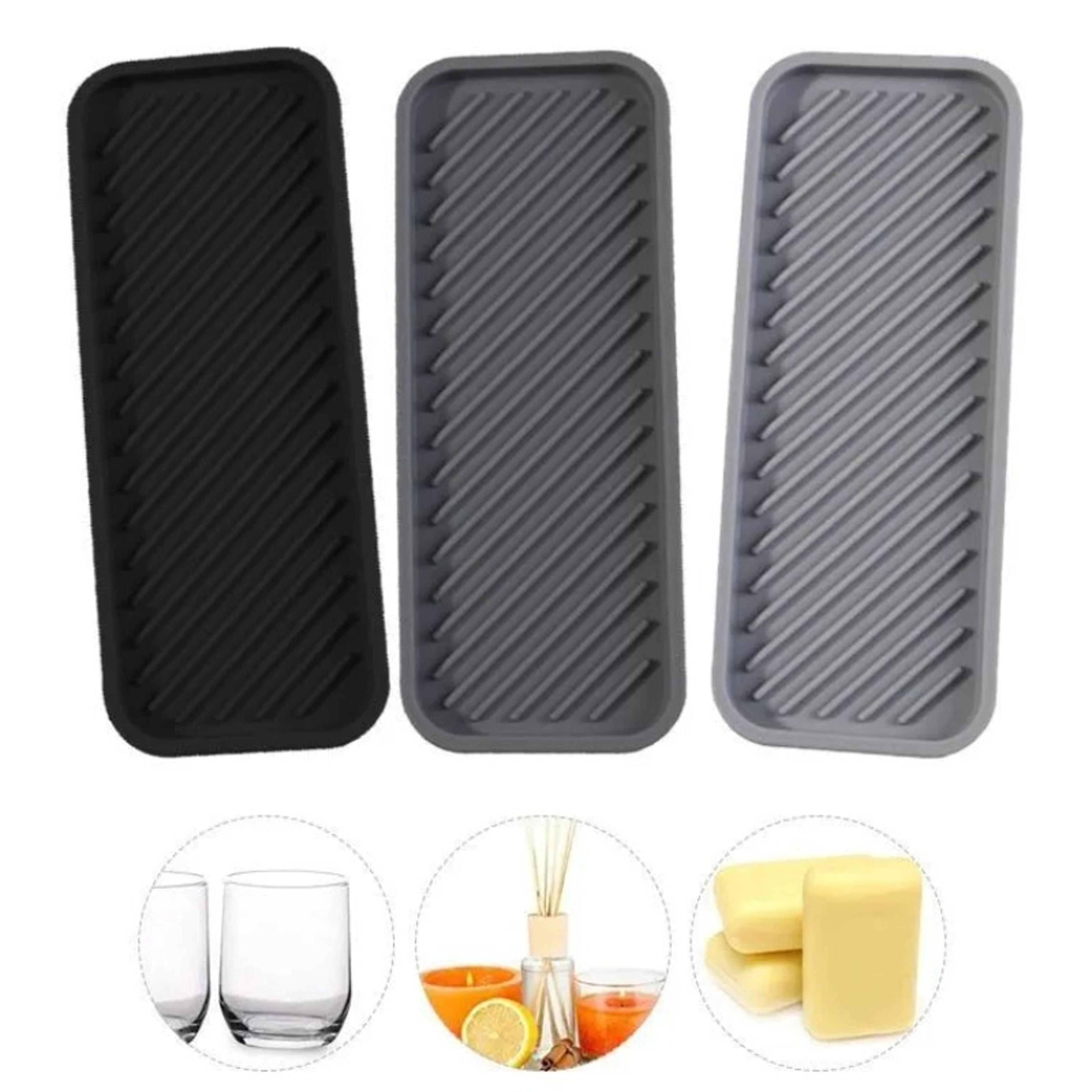 silicone sink organizer tray with drainage soap holder for kitchen and bathroom