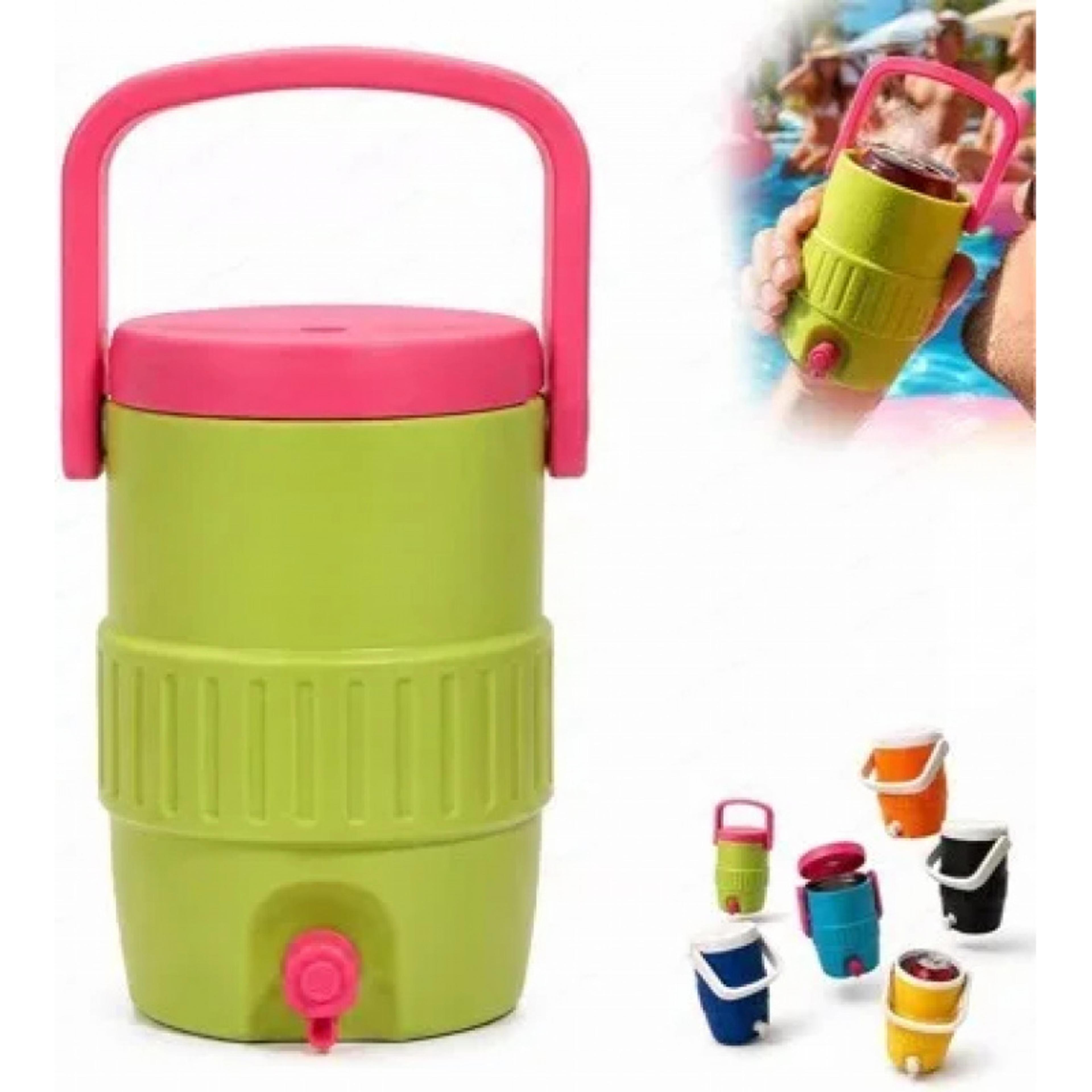 barrel style printed can cooler drink holder for outdoor use