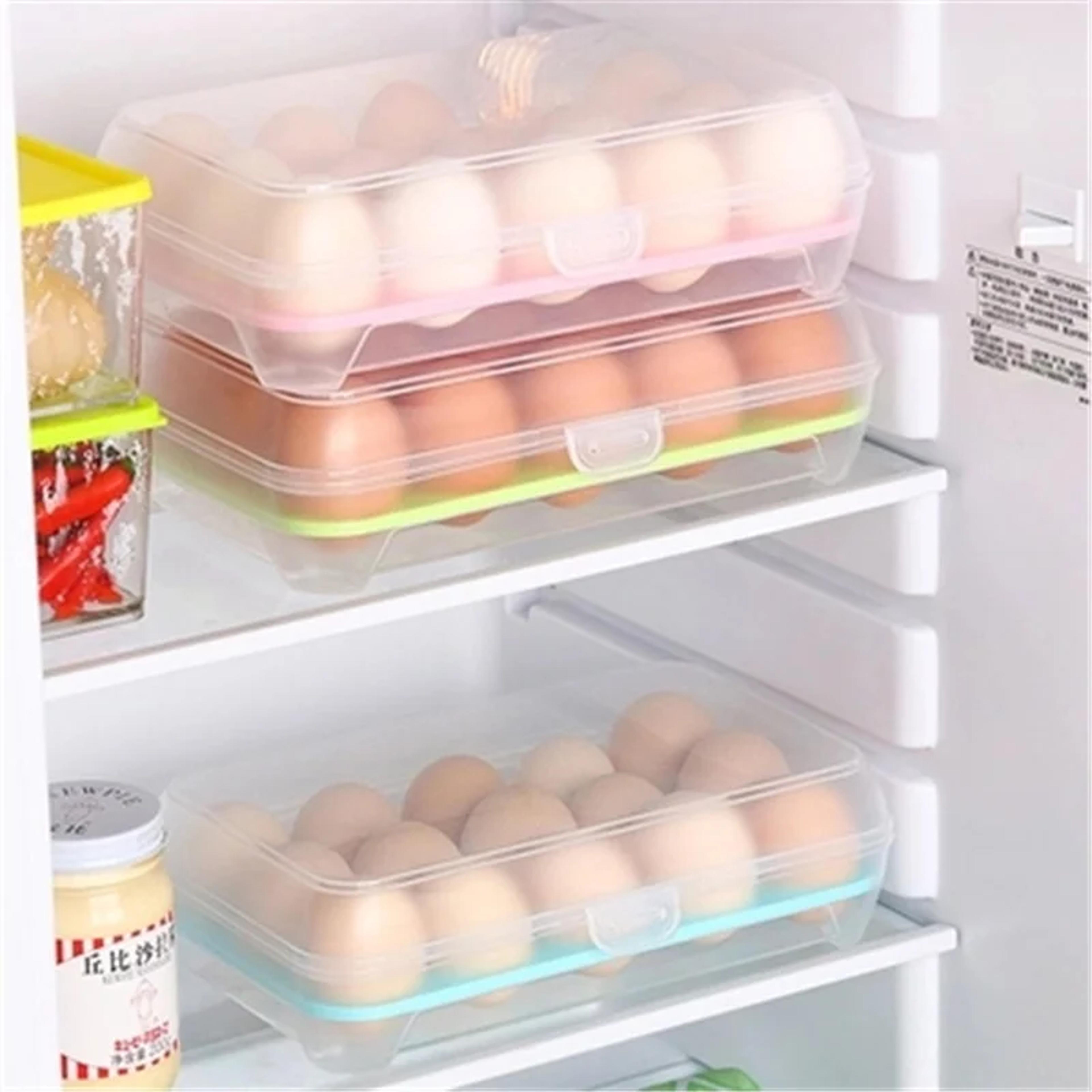 stackable egg storage container with lid egg holder for refrigerator organization
