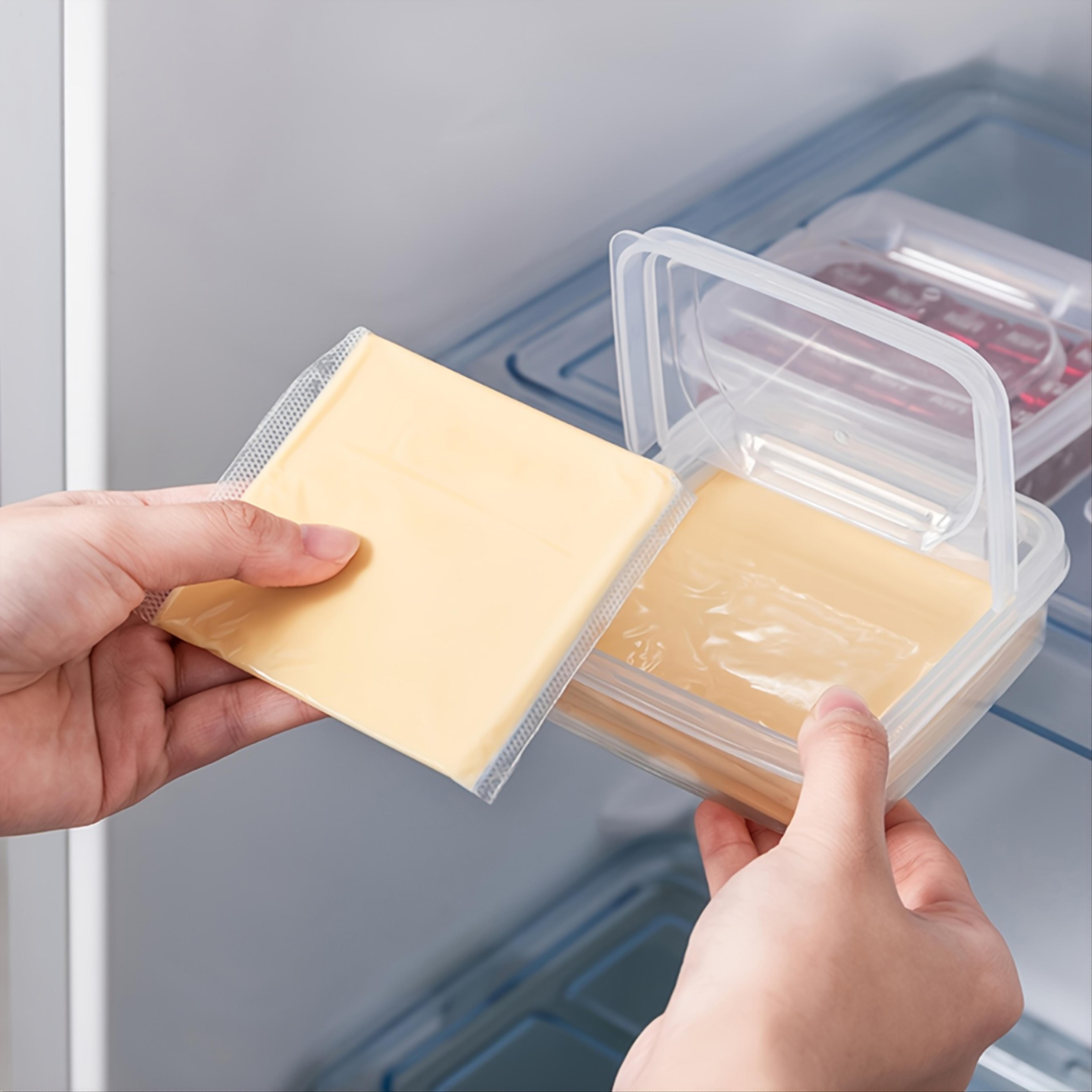 cheese storage container with flip lid refrigerator cheese box for butter and slices